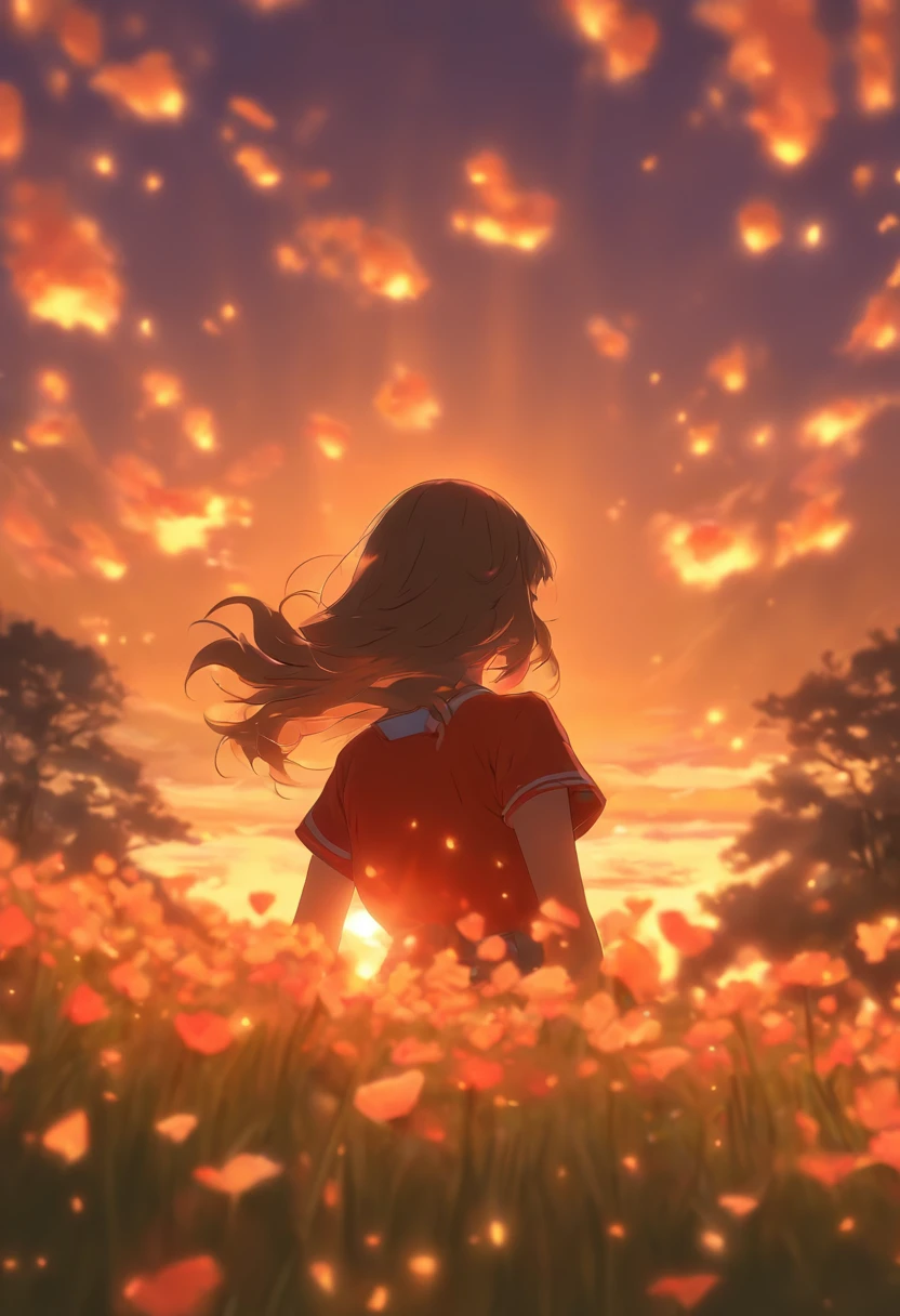 best quality, master part, extremamente detalhado, Antecedentes detalhados, Olhos detalhados, anime, 1girl, Olhos bonitos, Rapariga, menina de cabelo comprido, Face expressiva, quimono, retro, Monte Fuji Lansdscape, ao ar livre, Sunset, beautiful sky, Piquenique no Lago, Landscape, scenecy, horizonte, montanha sentada perto da montanha, vento, flower petal, primavera, Desviando o olhar, Atmospheric Illumination, reflection, naturalista, detalhe, realismo. relaxamento, beleza, foco solo, fechar para cima, de lado, profundidade de campo, Bokeh