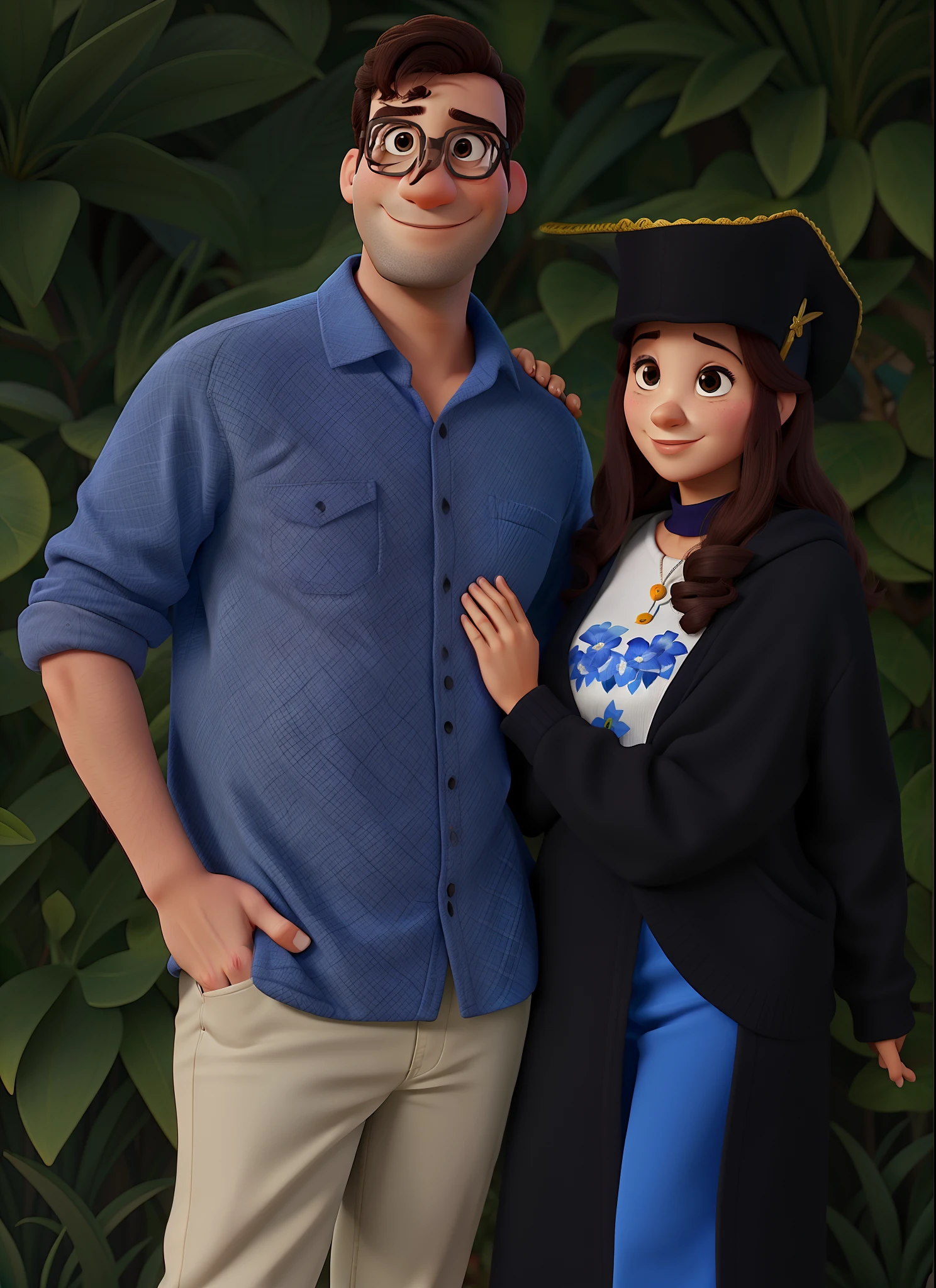 Marido e esposa, arte Pixar, alta qualidade, melhor qualidade