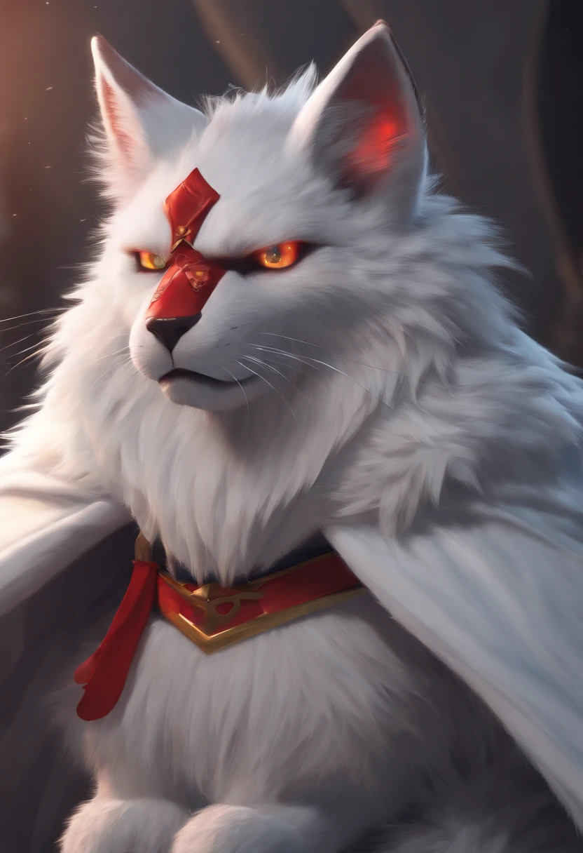 (dark environment:0.8),masterpiece, high quality, absurd res, digital painting \(artwork\), by dagasi, yupa,kiyosan,(anthro,fluffy fur,character focus:1.1),anthro male cat,short hair,portrait, bright eyes,panorama,character focus.(detailed background:0.7),solo,furry,furry male ,male focus,anthr,(Full body fur, fluffy tail, white fur,red eyes,gray hair:1.2),(long canines,vampire, cape:1.2),(interior,night, castle, coffin:1.1)