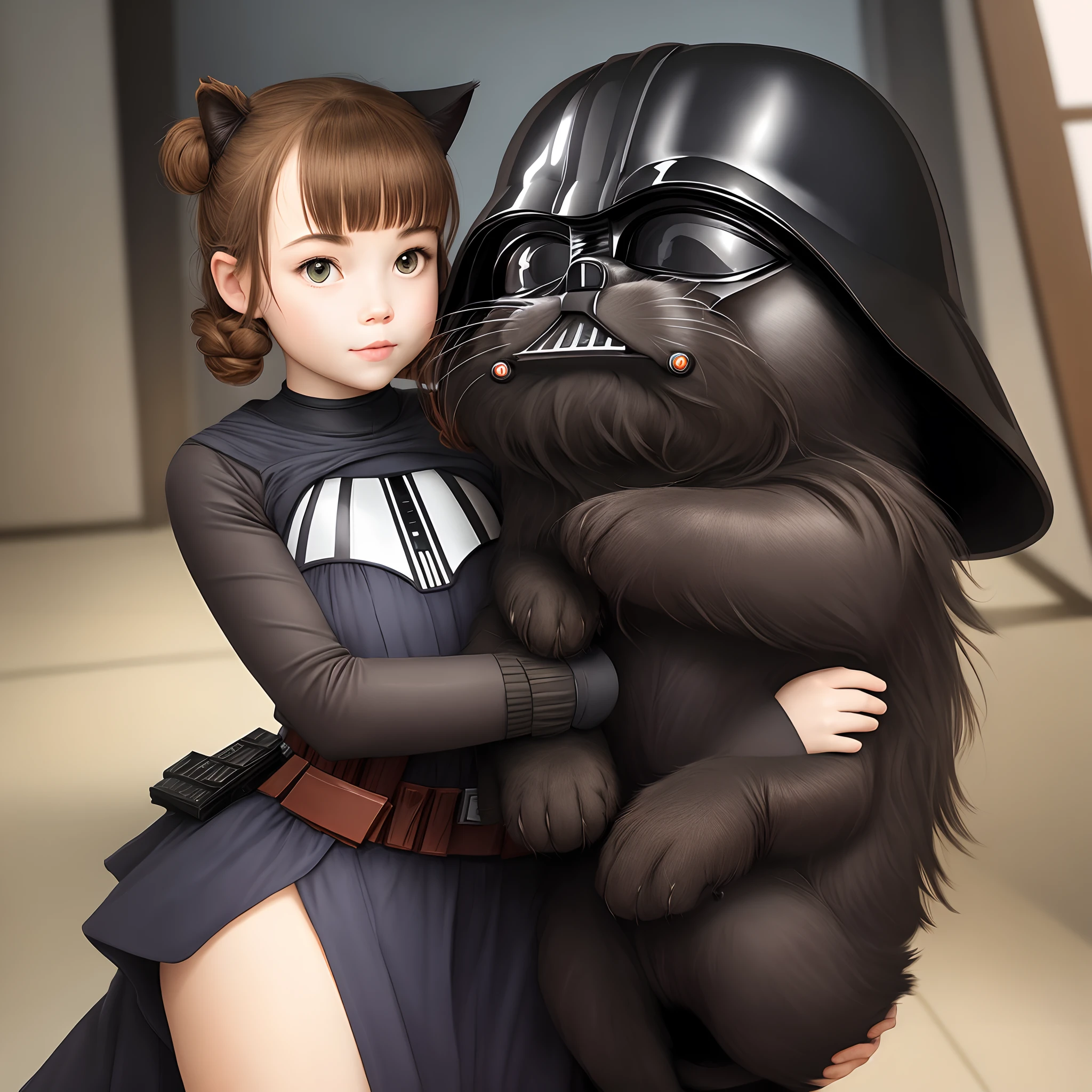 Darth Vader holding a cat