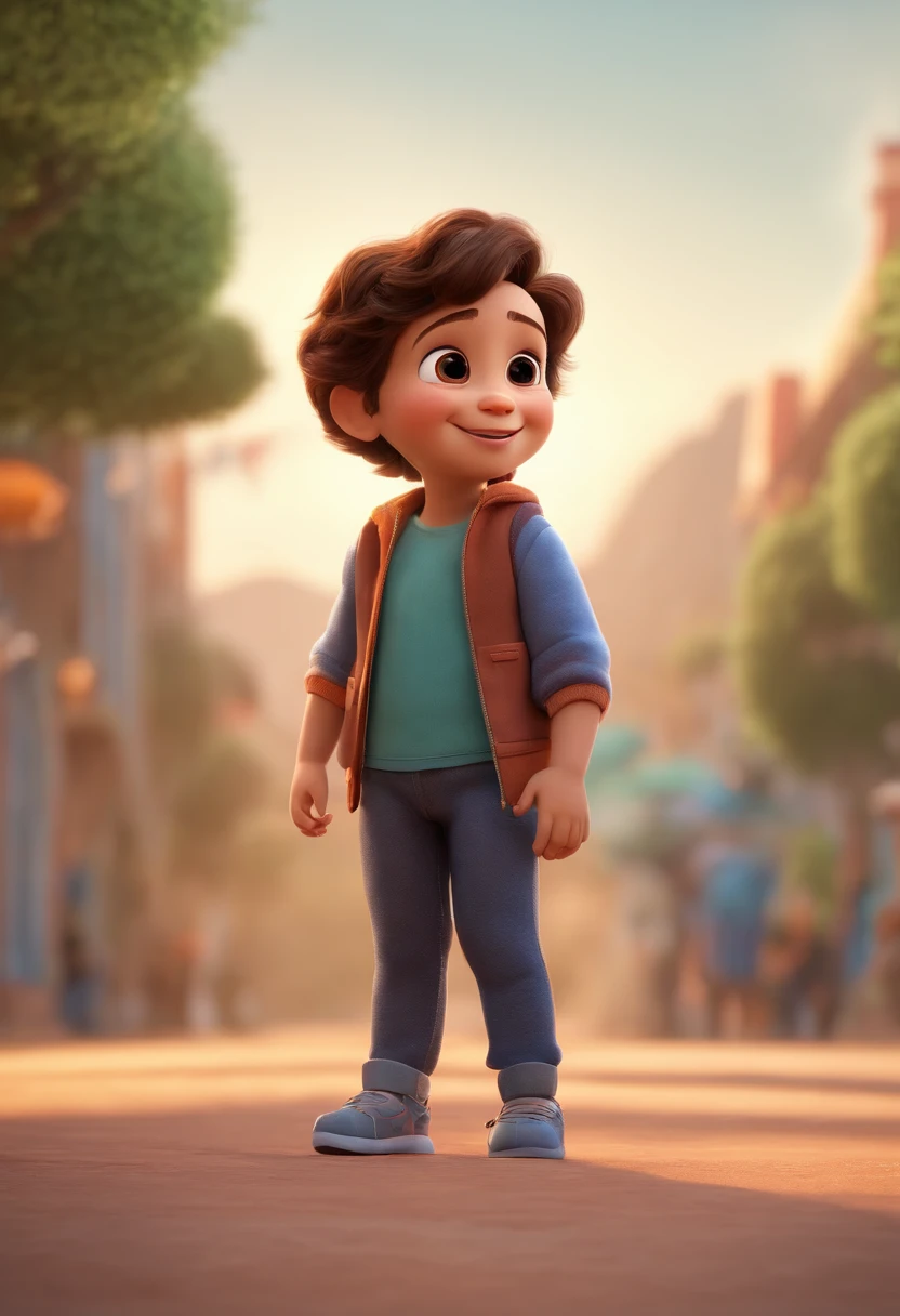 a happy cute ??? standing short hair, vestindo uma fantasia espacial, , fundo branco, barnet, toon, estilo pixar, 3d, desenhos animados, rosto detalhado, asymmetrical 16k