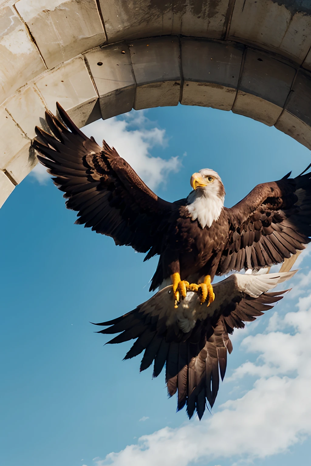 create a high-converting leadership audiobook circular image with the name of Successful Leader arched using only the shadow of an imposing, piercing-looking eagle with its wings spread forward