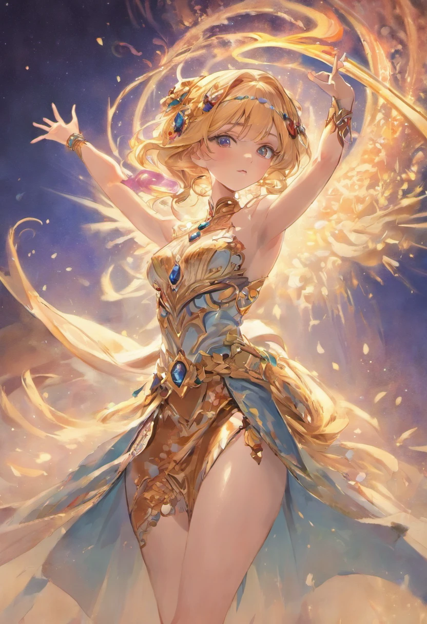 Mejor calidad, tmasterpiece, ultrahigh resolution, Primer plano de una mujer con un vestido de gasa que fluye de color rosa azulado, Primer plano en todo el cuerpo, sexy para, hombros recortados, hermosa adolescente, a beautiful empress of fantasy, Ethereal Beauty, beautiful fantasy maiden, Hermosa diosa, ((a beautiful empress of fantasy)), oriental fantasy, Ethereal fantasy, Escenas detalladas, amazing pose, Accesorios llamativos, pintoresco