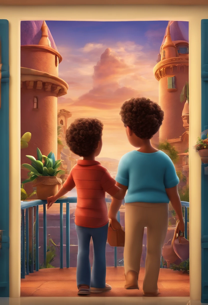 A Disney Pixar-inspired movie poster with title "(jandamidia)". (Agencia de marketin gdigital). The scene should be in distintas digital art style of Pixar, with a