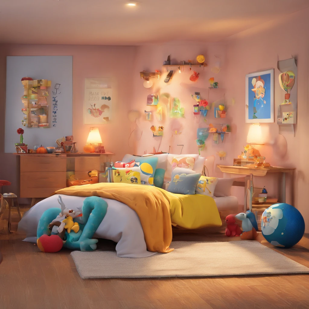 "Make a Disney Pixar-style picture, em 3d"