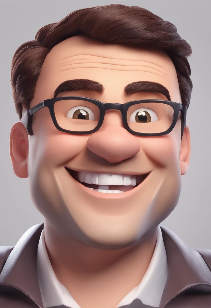 Smiling Man Illustration, sorriso insano, Homem de pele marrom com um sorriso gigante, happily smiling at the camera, sorriso atrevido, he's smiling, sorriso muito grande, Macho sorridente, foto de perfil headshot, rindo sorriso enorme, desenhando no estilo de Arte 3D, c4d, fundo de cor branco puro, estilo disney, estilo pixar render ilustracao Super Detalhe, 8k