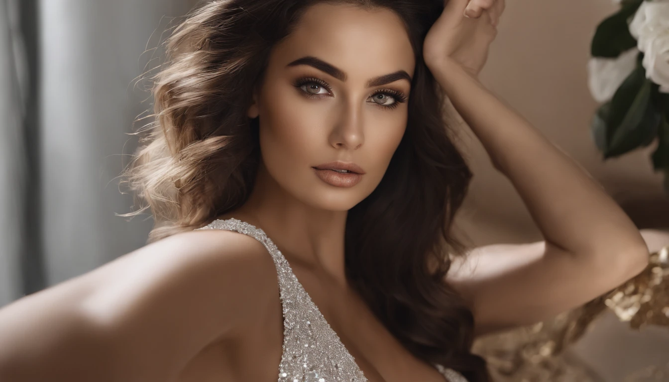 (Obra maestra: 1.5), (Hermoso y hermoso trabajo: 1.5), (superlativo: 1.5), (Obra maestra: 1.5), (La mejor calidad: 1.5), (ojos perfectos, Cara perfecta, beautiful woman, Mujer madura, Enrojecimiento de la cara, maquillaje oscuro) (Medias crema, Microropa interior transparente color crema), (Sudor en el pecho: 1.5, Brillo en el pecho: 1.5) (volumetric illumination, en la playa, Temptation in bed, Super close-up shot), (cintura delgada, Pechos muy grandes y enormes, muy, Pelvis muy grande y grande, pechos enormes), (, Carne interior rosada: 0.5, cubrir: 0.5, nipple protrusion: 0.5), (boca abierta: 0.1), (banda para el cabello, cabello rosado) desnuda