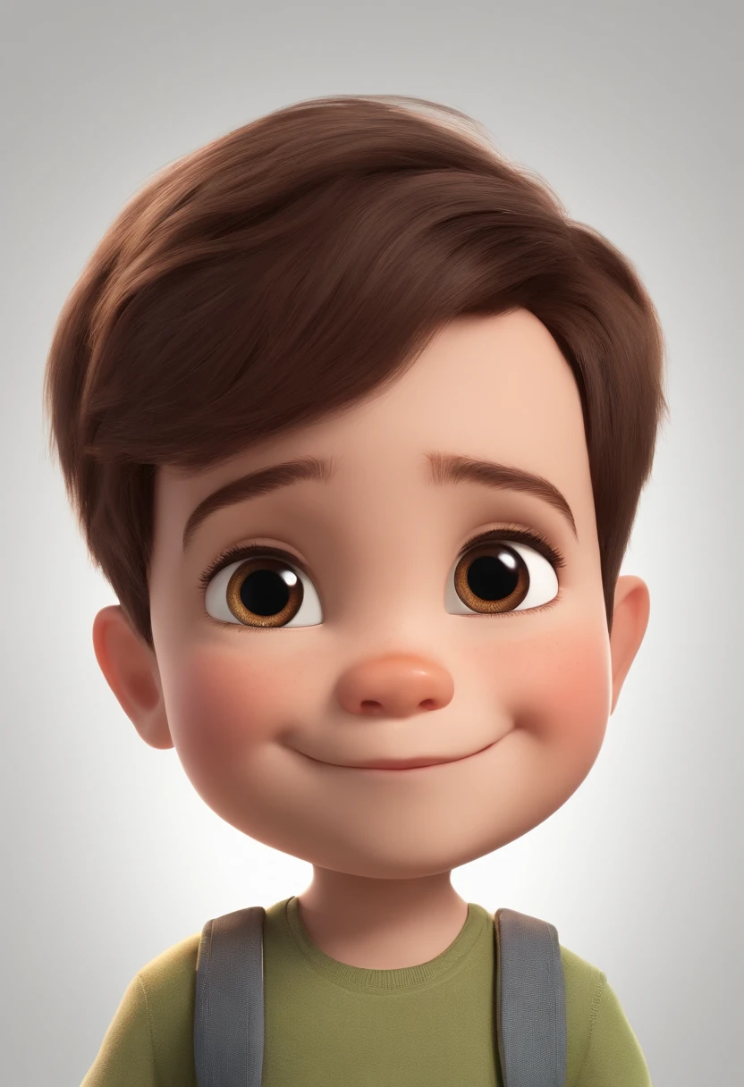 a happy cute ??? standing short hair, vestindo uma fantasia espacial, , fundo branco, barnet, Tom, Estilo Pixar, ....3d, desenhos animados, rosto detalhado, asymmetrical 16k
