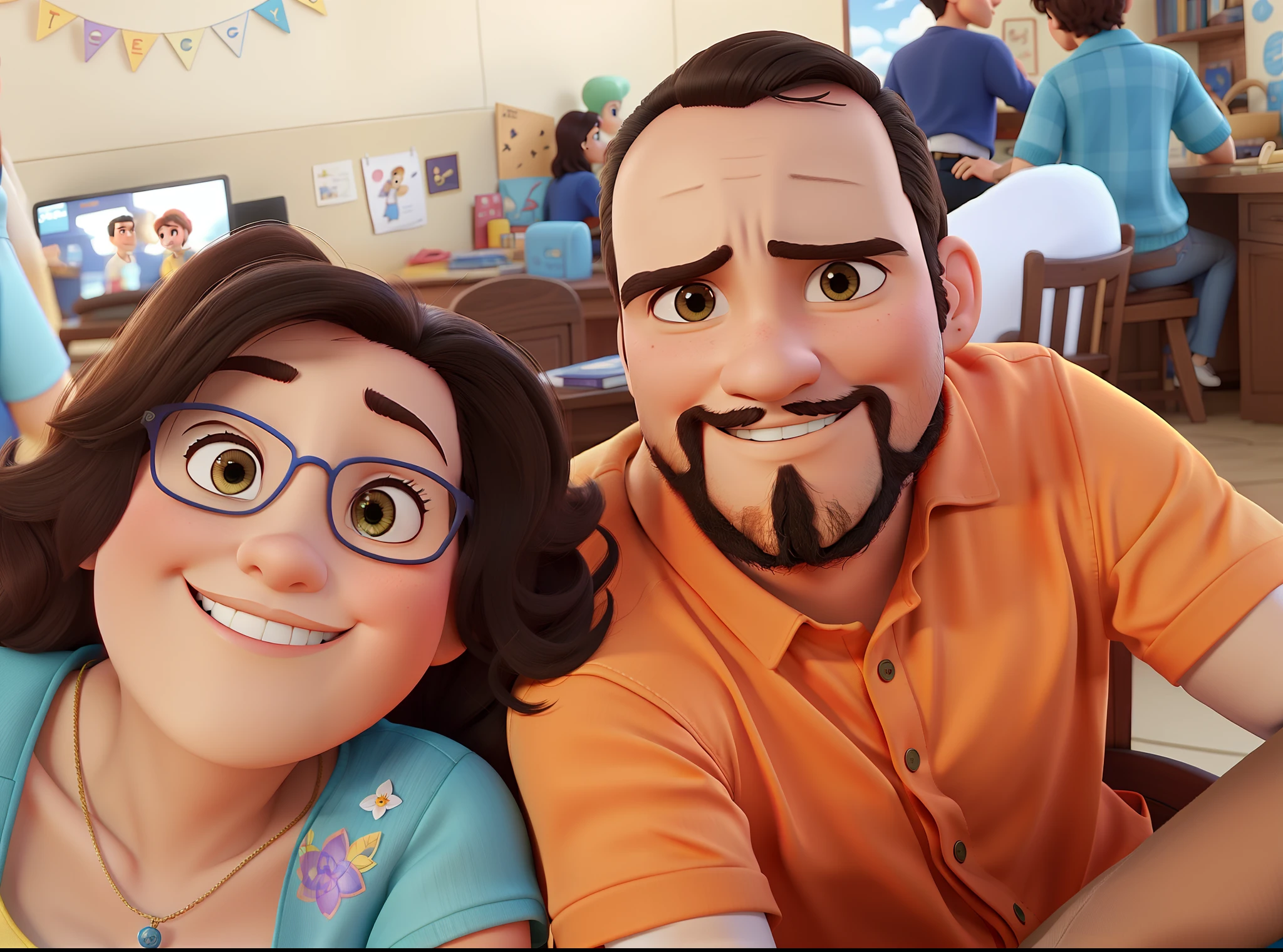 Casal estilo Disney pixar, alta qualidade, melhor qualidade