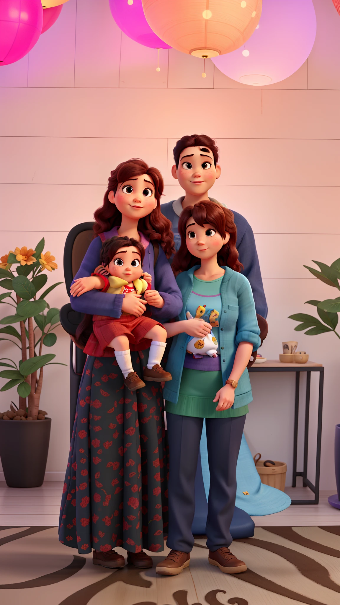 pai, Mother  Girl Small Hair, Disney pixar |