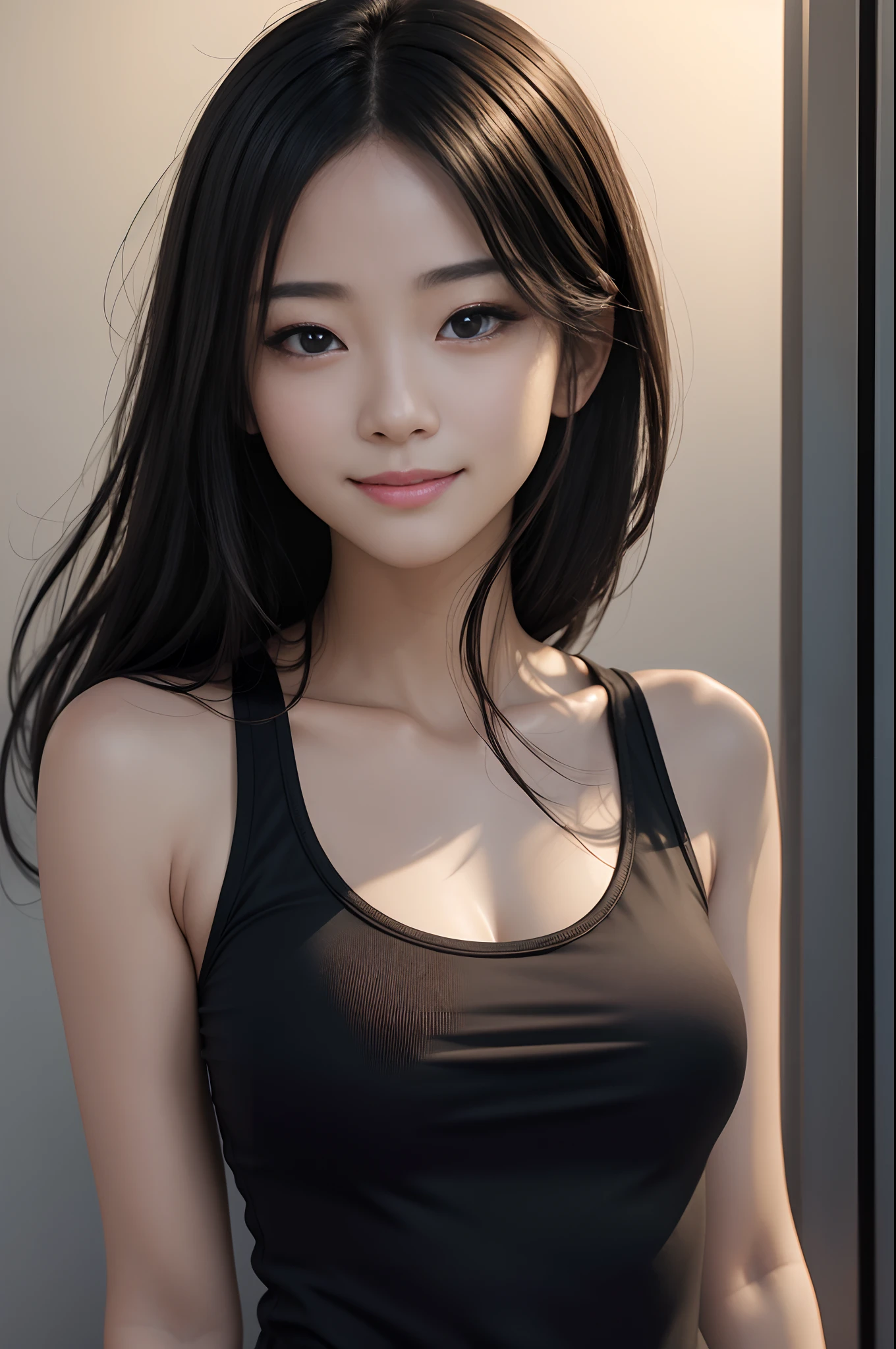 araffed asian woman in a black Swimwear posing for a picture, Wearing a leotard, Cute girl in a tank top, is wearing a Swimwear, wet Swimwear, Beautiful Asian Girl, Tight clothing, Gorgeous Chinese Model, Sexy Girl, Swimwear, Sexy Body, Attractive body, black Swimwear, Beautiful Asian Woman, Yoshitomo Nara