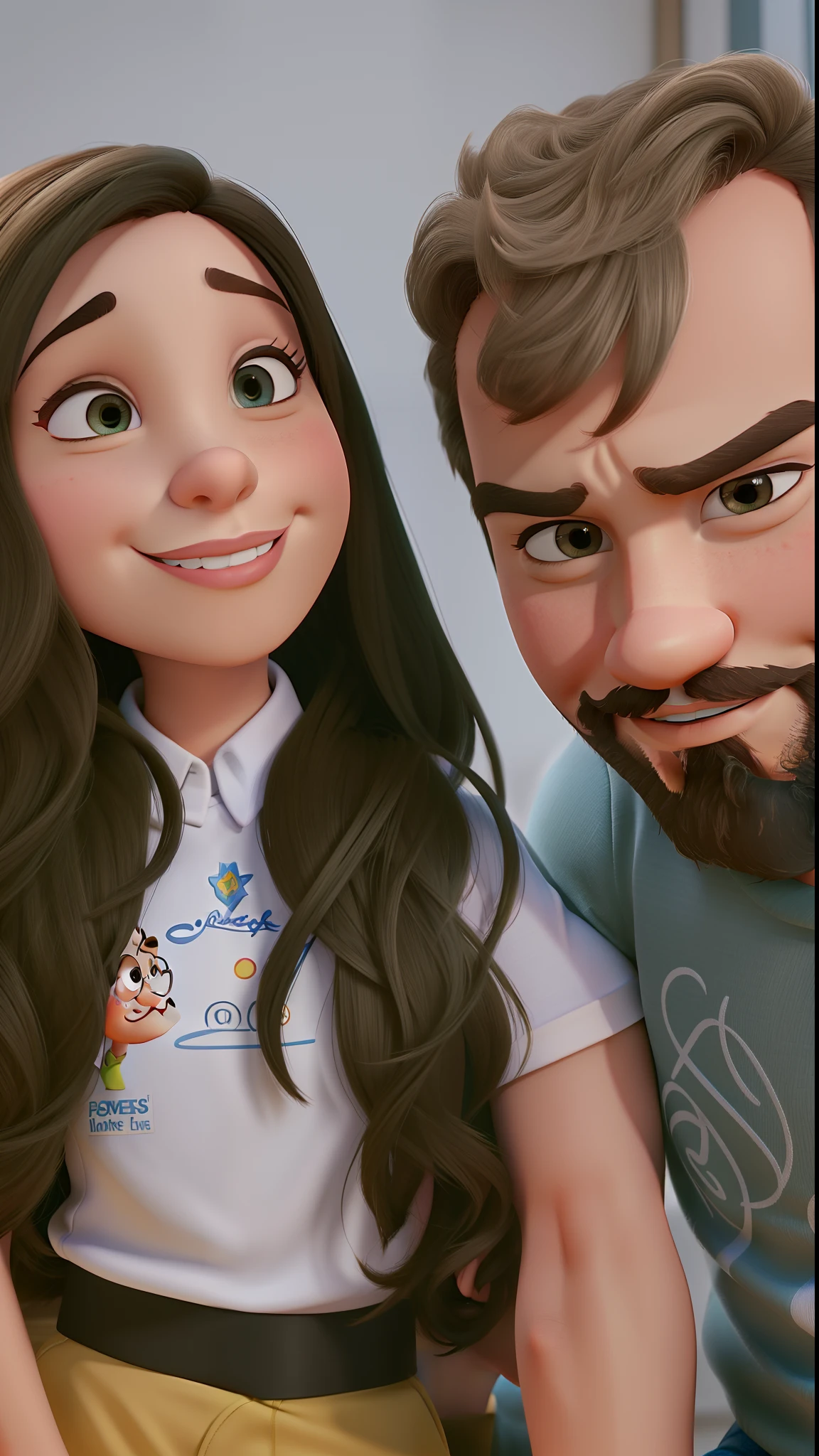 casal homem e mulher no estilo Disney Pixar, alta qualidade, melhor qualidade