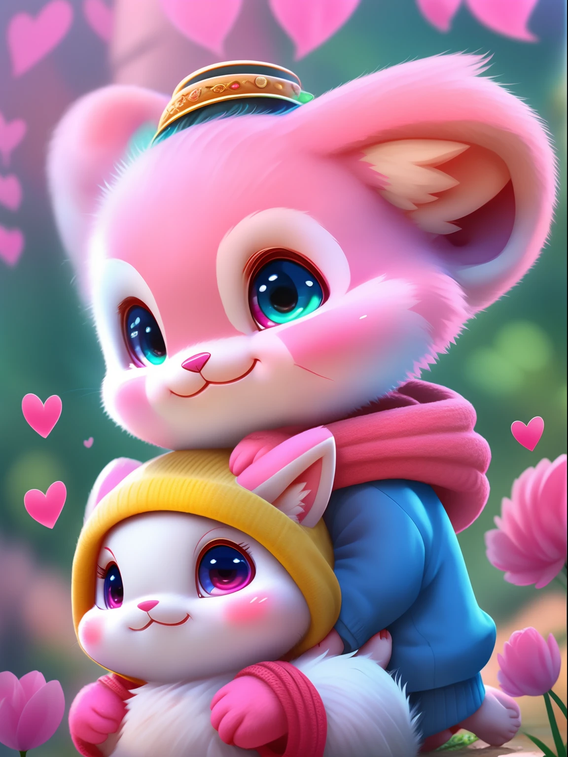 Pink mascot, with eight uprising cultural characteristics, distinctive characteristics, rich connotation Jiangxi city IP has unique creativity and design, in line with the characteristics of the times Cute image, great affinity and communication Cute little animals Furry, anime, contemporary art, UHD