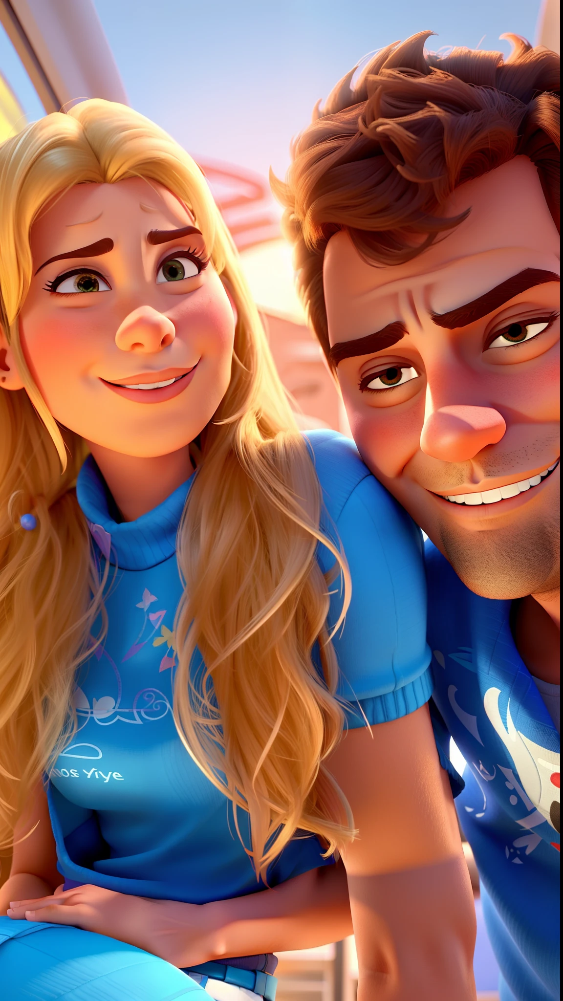 casal homem e mulher no estilo Disney Pixar, alta qualidade, melhor qualidade