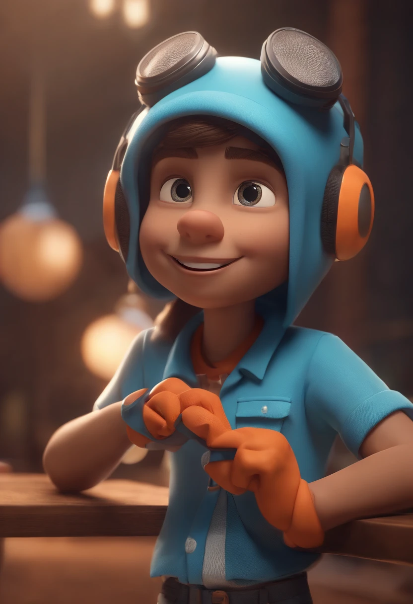 personagem dos desenhos animados de um homem e uma camisa azul, animation character, Caractere estilizado, animation style rendering, 3D estilizado, Arnold Maya render, 3 d render stylized, toon render keyshot, Personagem 3D, Personagem 3D, 3d rendering stylized, 3 d character render, personagem de desenho animado, Personagem de close up, Pose de personagem, (Estilo Pixar) (master part:1.2) (Bokeh) (best quality) (pele detalhada) (textura detalhada) (8k) (argila) (Cinematic lighting) (foco nítido