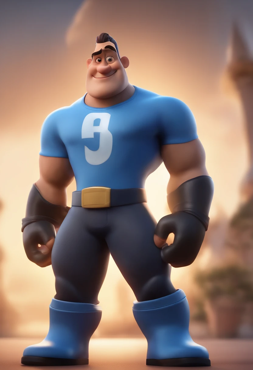 personagem dos desenhos animados de um homem e uma camisa azul, animation character, Caractere estilizado, animation style rendering, 3D estilizado, Arnold Maya render, 3 d render stylized, toon render keyshot, Personagem 3D, Personagem 3D, 3d rendering stylized, 3 d character render, personagem de desenho animado, Personagem de close up, Pose de personagem, (Estilo Pixar) (master part:1.2) (Bokeh) (best quality) (pele detalhada) (textura detalhada) (8k) (argila) (Cinematic lighting) (foco nítido
