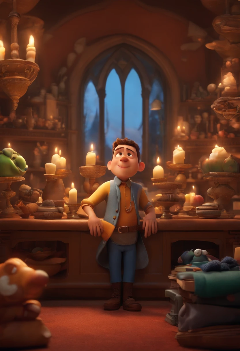 A Dream Architect Inspired by Pixar Animation, de perto. The character takes center stage with captivating facial expressions, oferecendo um toque de irrealidade