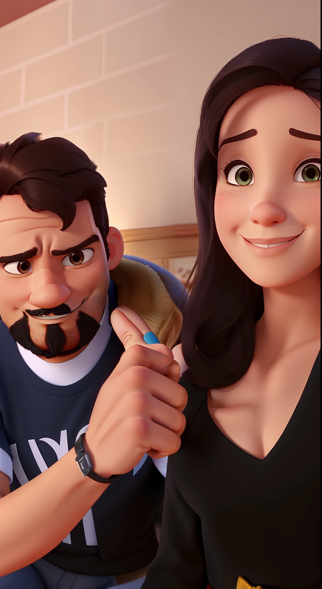 casal homem e mulher no estilo Disney Pixar, alta qualidade, melhor qualidade