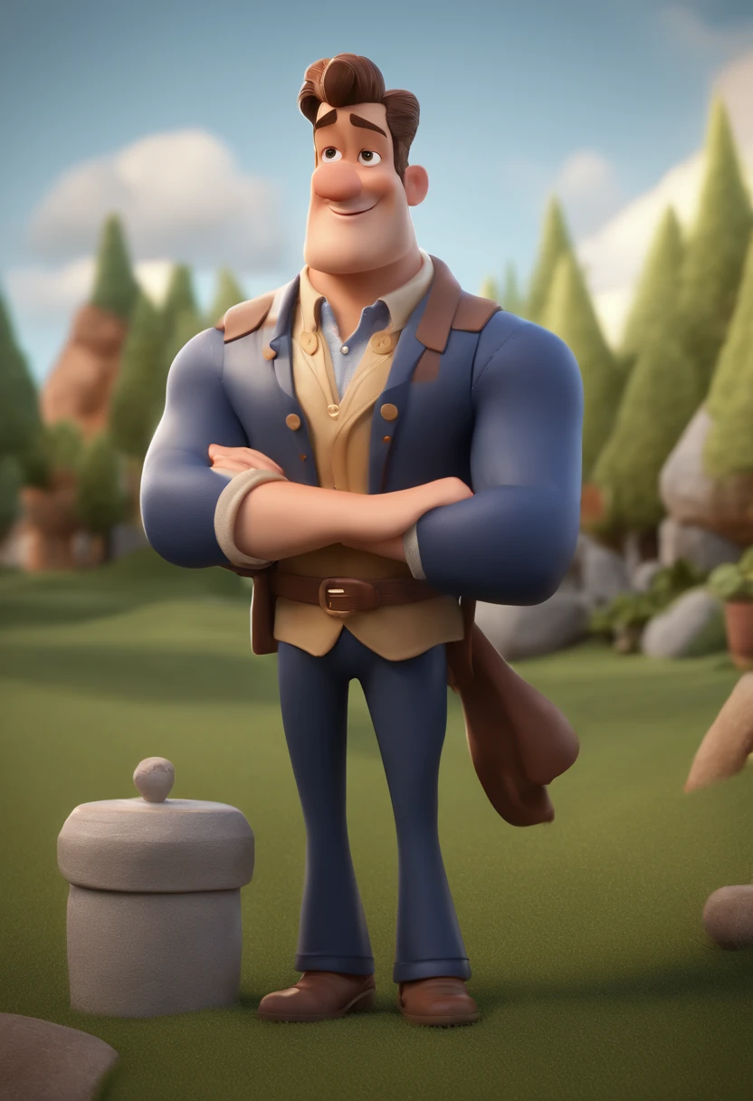 personagem dos desenhos animados de um homem, barba, de terno na sala de aula, animation character, Caractere estilizado, animation style rendering, 3D estilizado, Arnold Maya render, 3 d render stylized, toon render keyshot, Personagem 3D, Personagem 3D, 3d rendering stylized, 3 d character render, personagem de desenho animado, Personagem de close up, Pose de personagem, (Estilo Pixar) (master part:1.2) (Bokeh) (best quality) (pele detalhada) (textura detalhada) (8k) (argila) (Cinematic lighting) (foco nítido