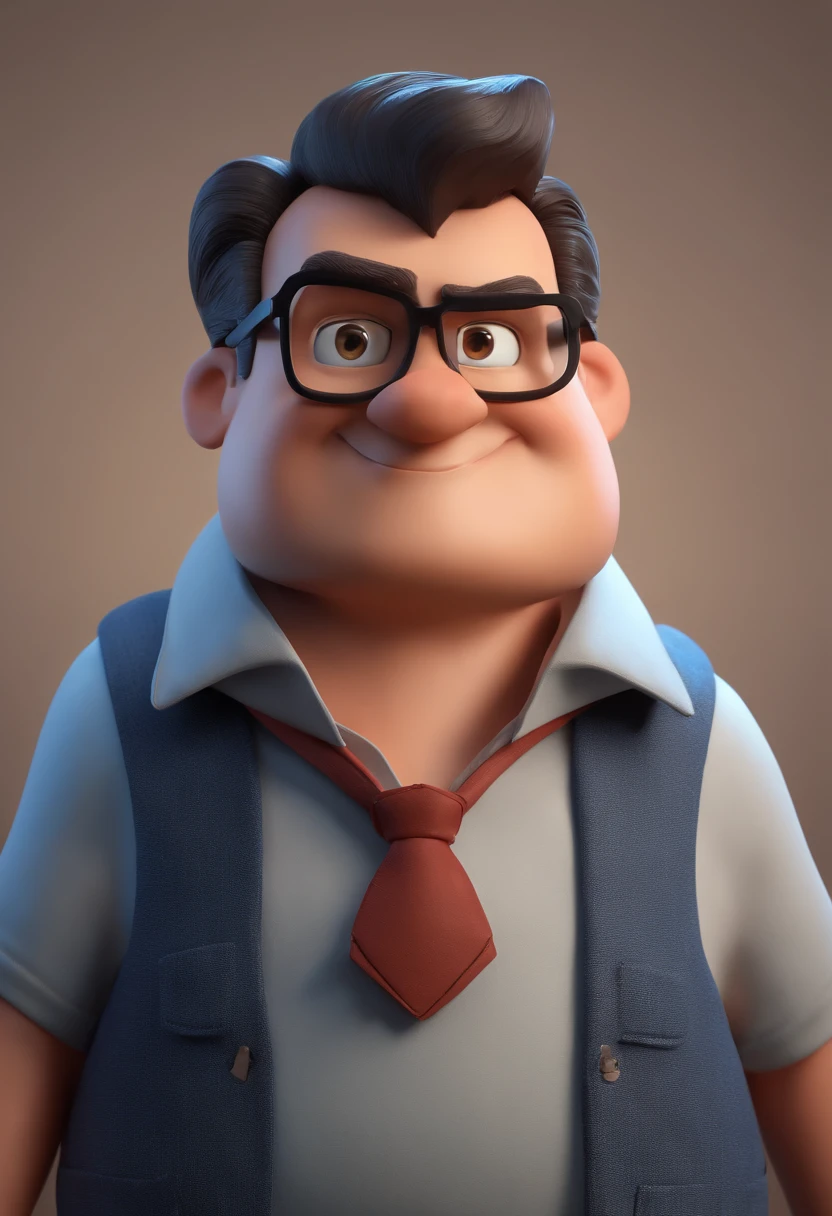 Cartoon character of a man with black glasses and a blue shirt, animation character, Caractere estilizado, animation style rendering, 3D estilizado, Arnold Maya render, 3 d render stylized, toon render keyshot, Personagem 3D, Personagem 3D, 3d rendering stylized, 3 d character render, personagem de desenho animado, Personagem de close up, Pose de personagem, (Estilo Pixar) (master part:1.2) (Bokeh) (best quality) (pele detalhada) (textura detalhada) (8k) (argila) (Cinematic lighting) (foco nítido