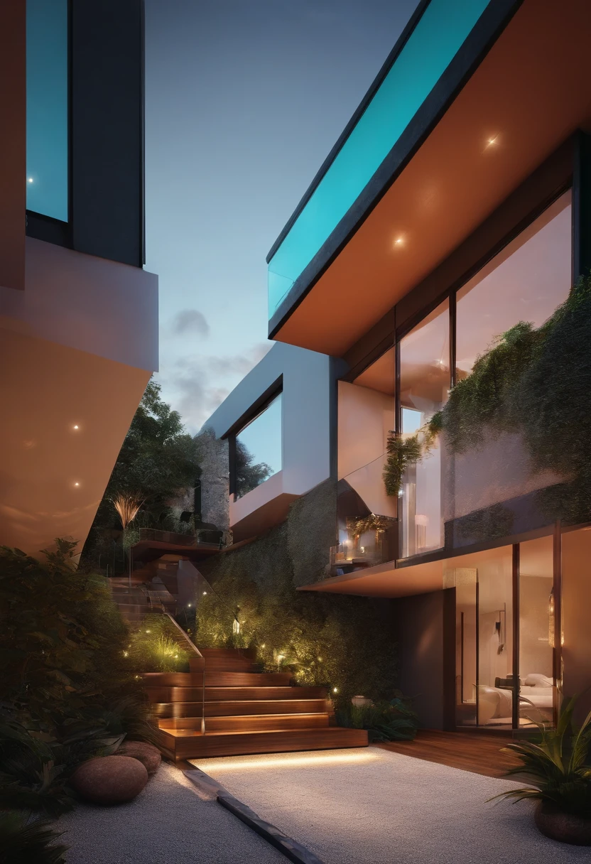 Um arquiteto de sonhos futurista, mas realista, inspired by Pixar animation, de perto.