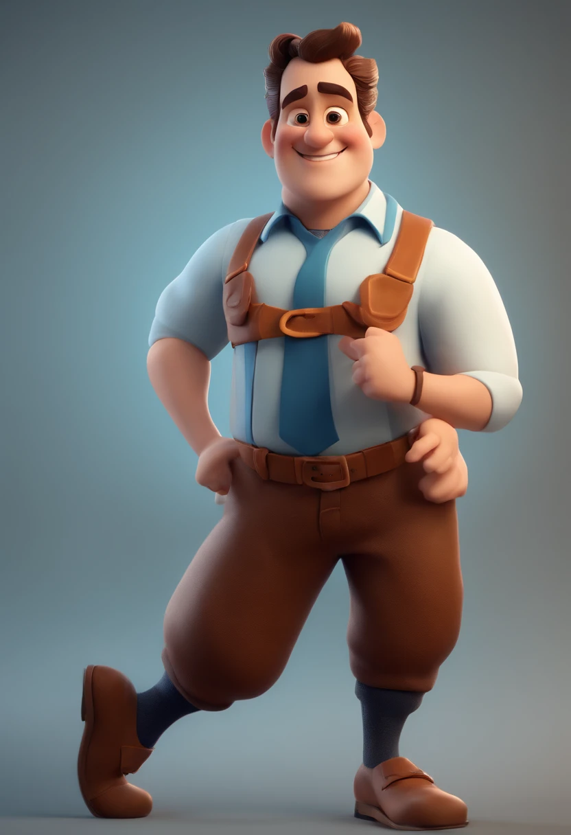 personagem dos desenhos animados de um homem, No glasses and a blue shirt, animation character, Caractere estilizado, animation style rendering, 3D estilizado, Arnold Maya render, 3 d render stylized, toon render keyshot, Personagem 3D, Personagem 3D, 3d rendering stylized, 3 d character render, personagem de desenho animado, Personagem de close up, Pose de personagem, (Estilo Pixar) (master part:1.2) (Bokeh) (best quality) (pele detalhada) (textura detalhada) (8k) (argila) (Cinematic lighting) (foco nítido