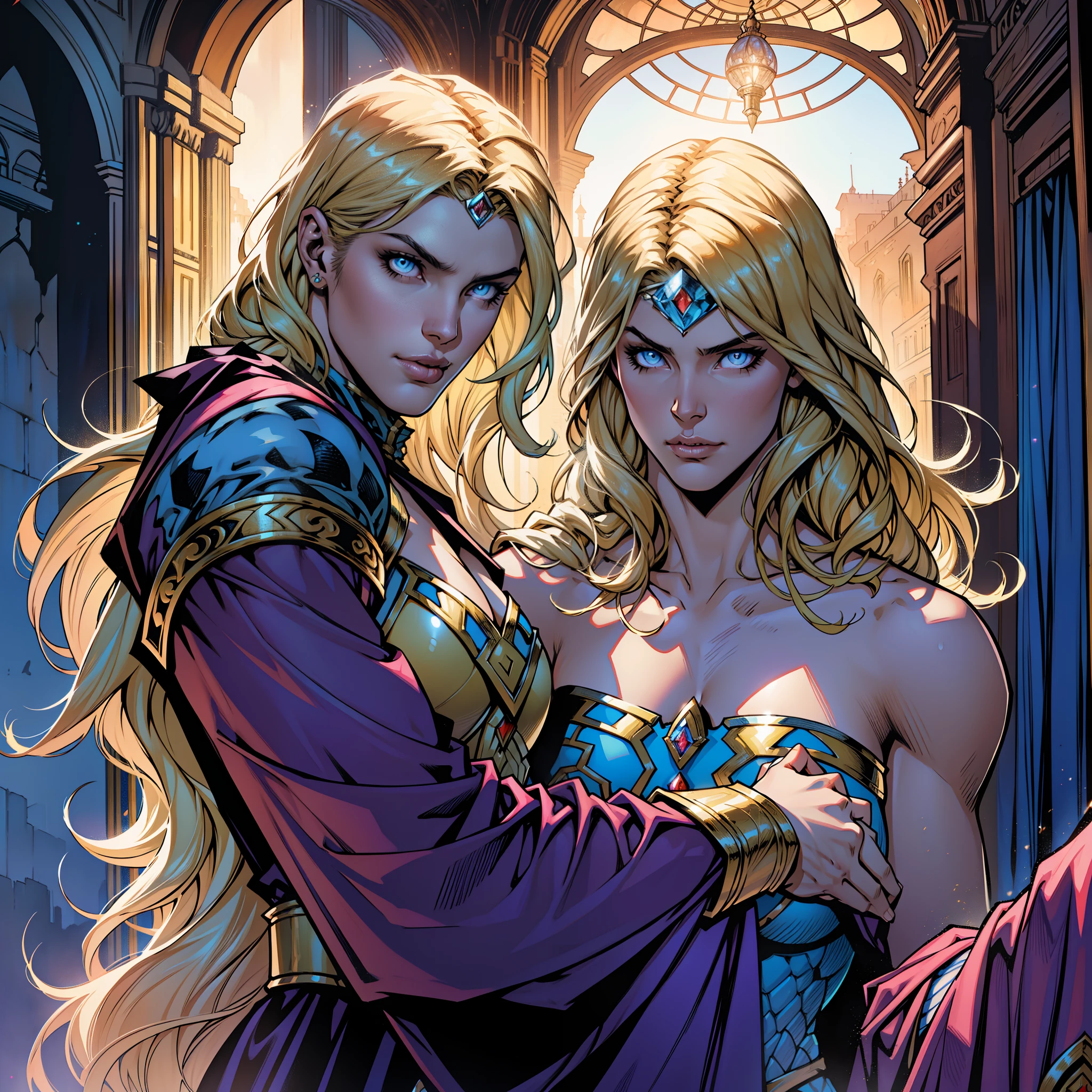 Castlevania seigneur de l’ombre hyper réaliste super détaillé very Beautiful Arabian moroccan Princesse blond hair crystal eyes hyper realistic super detailed