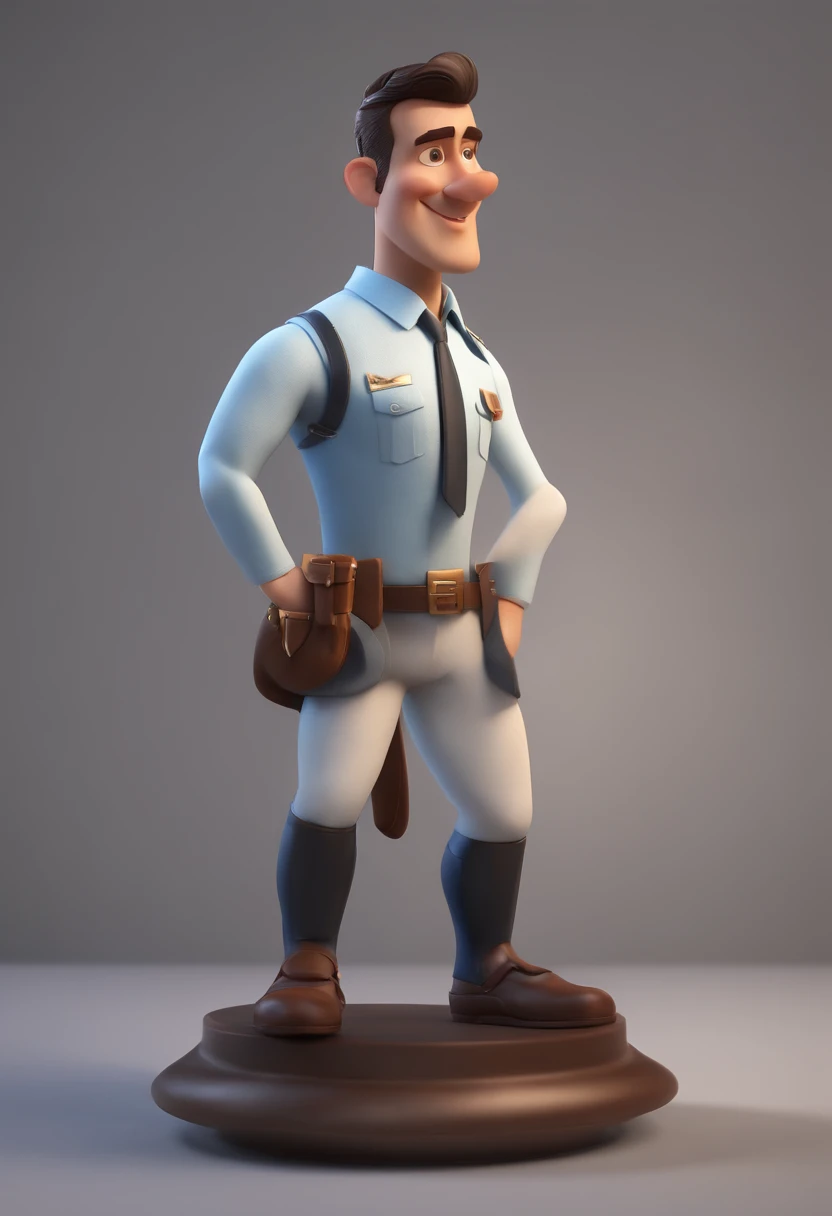 personagem dos desenhos animados de um homem com paleto gravara pretos e uma camisa azul, bible animation character, Caractere estilizado, animation style rendering, 3D estilizado, Arnold Maya render, 3 d render stylized, toon render keyshot, Personagem 3D, Personagem 3D, 3d rendering stylized, 3 d character render, personagem de desenho animado, Personagem de close up, Pose de personagem, (Estilo Pixar) (master part:1.2) (Bokeh) (best quality) (pele detalhada) (textura detalhada) (8k) (argila) (Cinematic lighting) (foco nítido
