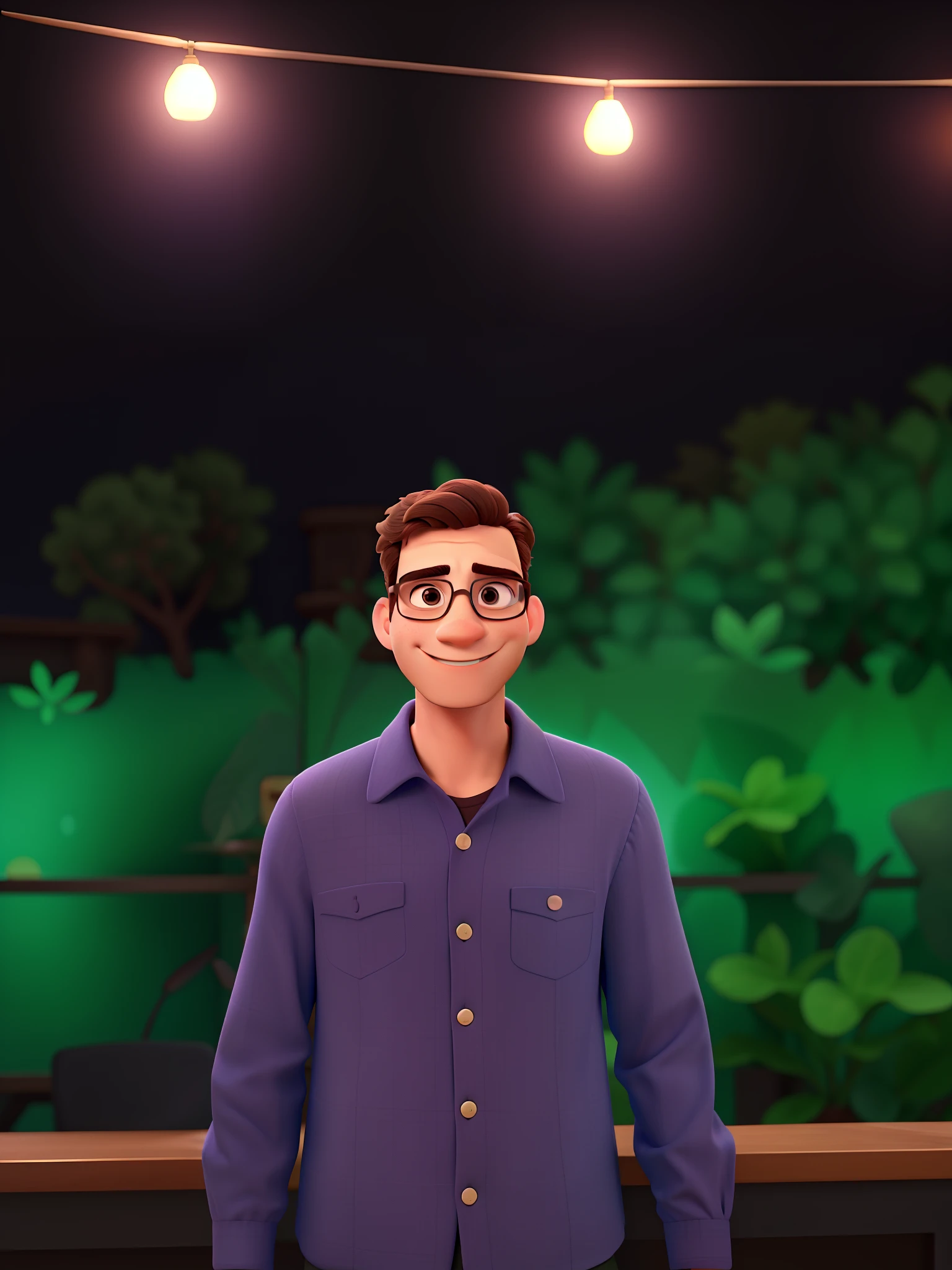 A Man in Disney Pixar Style Glasses, alta qualidade, melhor qualidade