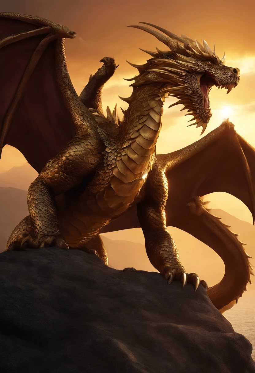 A dragon with a shiny golden grade died.