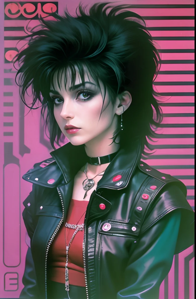 80s, 1girl, goth, siouxsie, cyberpunk,