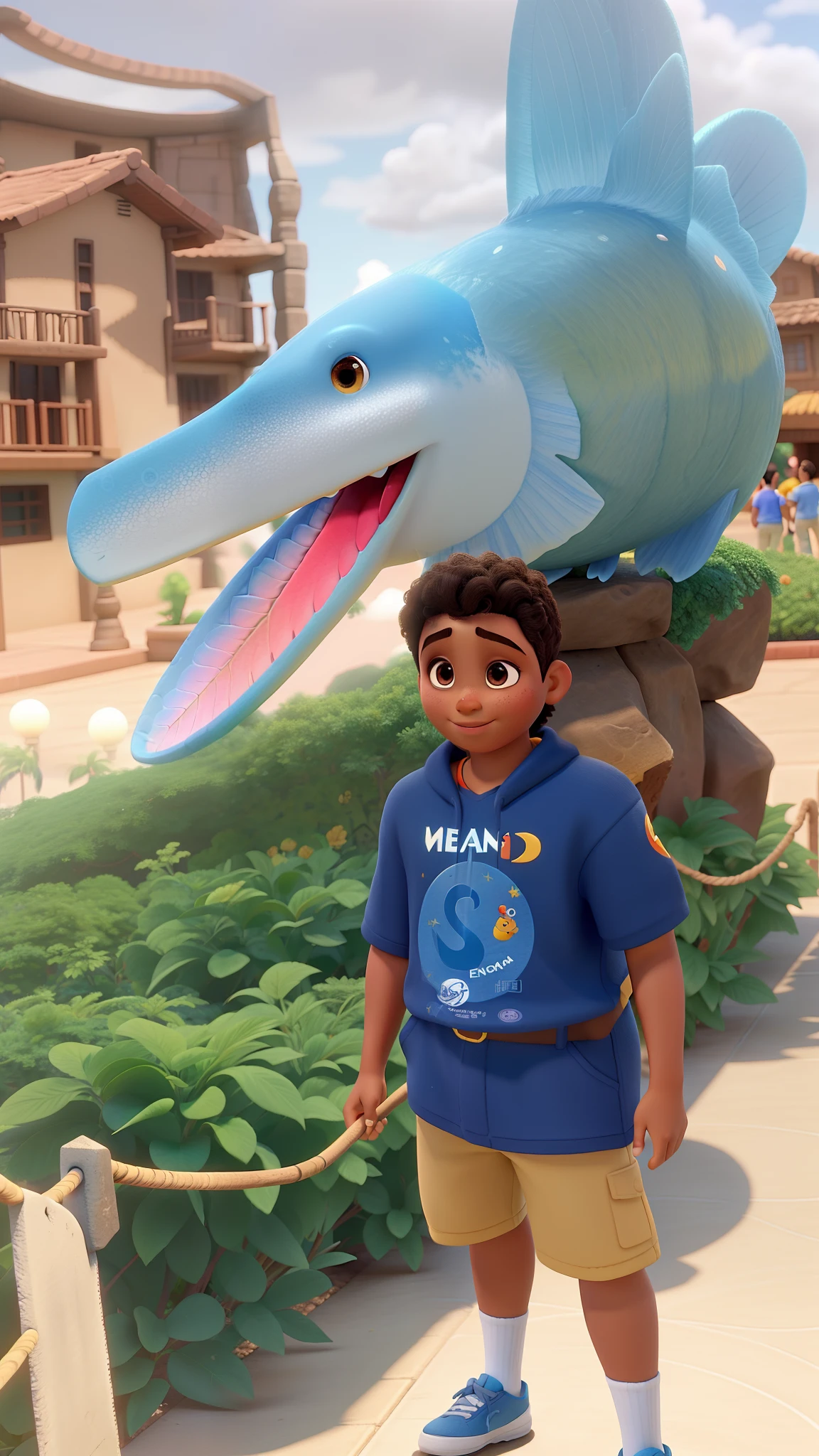Um pele morena, estilo Disney pixar, alta qualidade, melhor qualidade