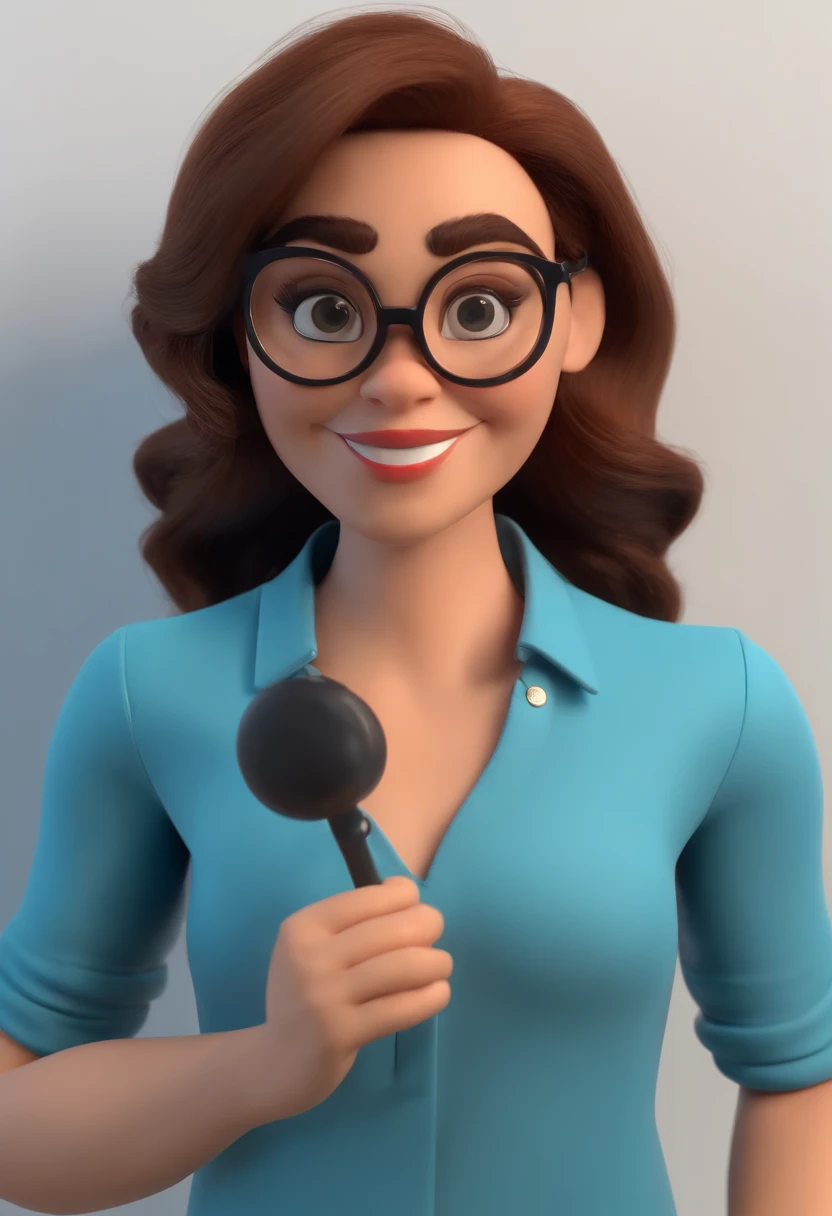 Cartoon character of a man wearing black glasses and a blue shirt, um personagem animado, Caractere estilizado, animation style rendering, 3D estilizado, Arnold Maya render, 3 d render stylized, toon render keyshot, Personagem 3D, Personagem 3D, 3d rendering stylized, 3 d character render, personagem de desenho animado, Personagem de close up, Pose de personagem, (Estilo Pixar) (master part:1.2) (Bokeh) (best quality) (pele detalhada) (textura detalhada) (8k) (argila) (Cinematic lighting) (foco nítido，Senta e vaza a parte superior do corpo