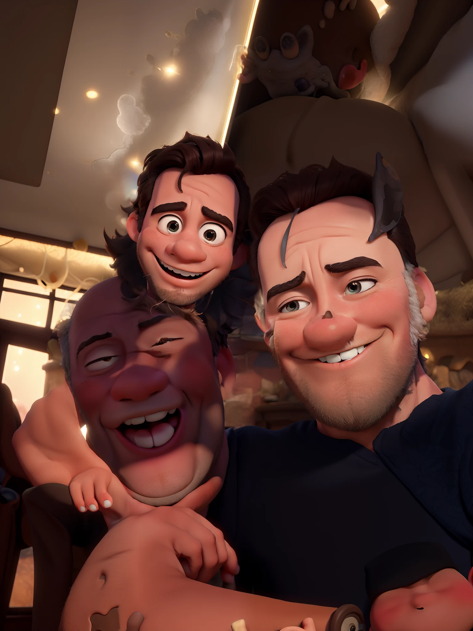 Man and Disney style, sorrindo em um dia ensolarado