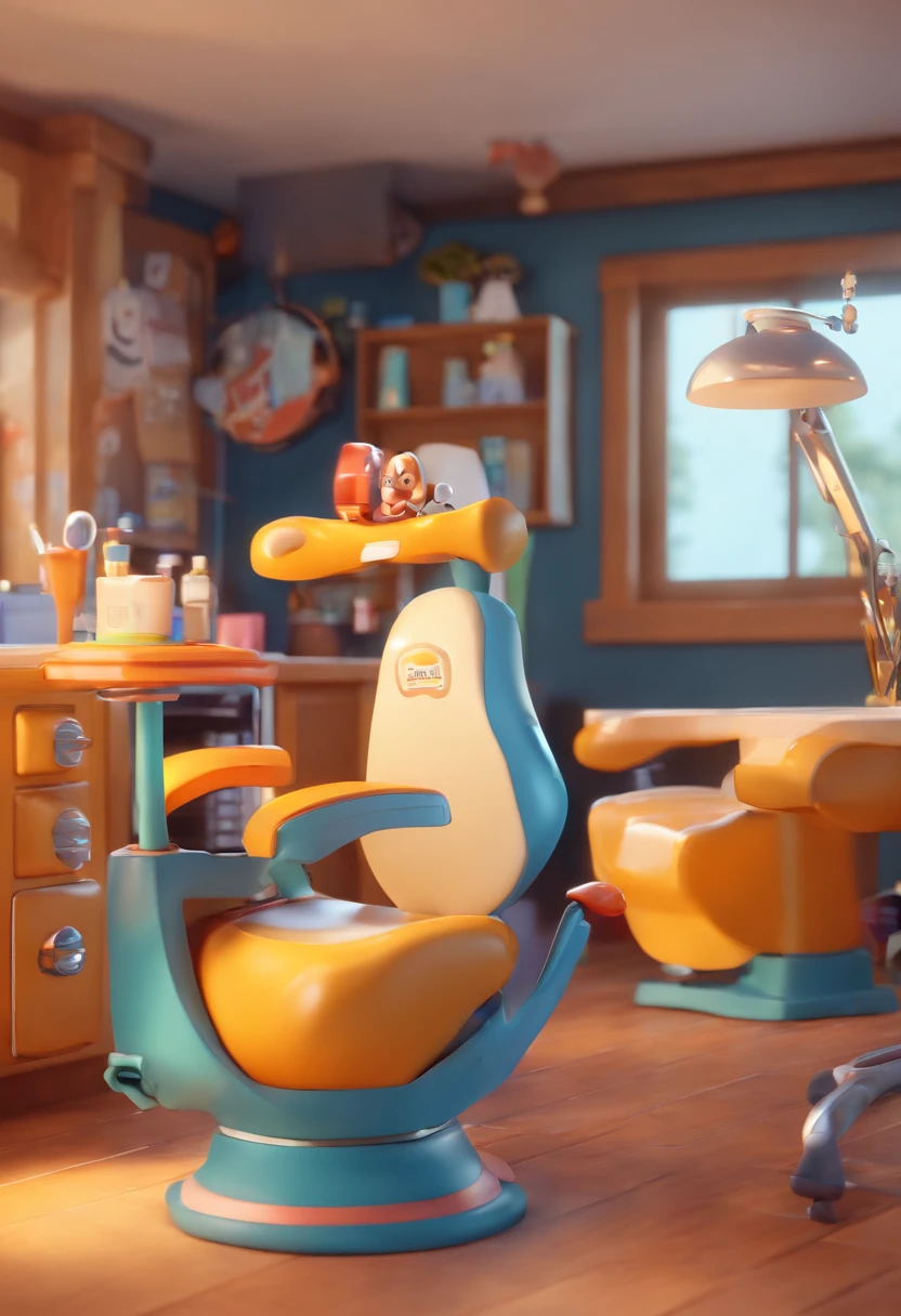Estilo pixar uma dentista de cabelo preto e rabo de cavalo