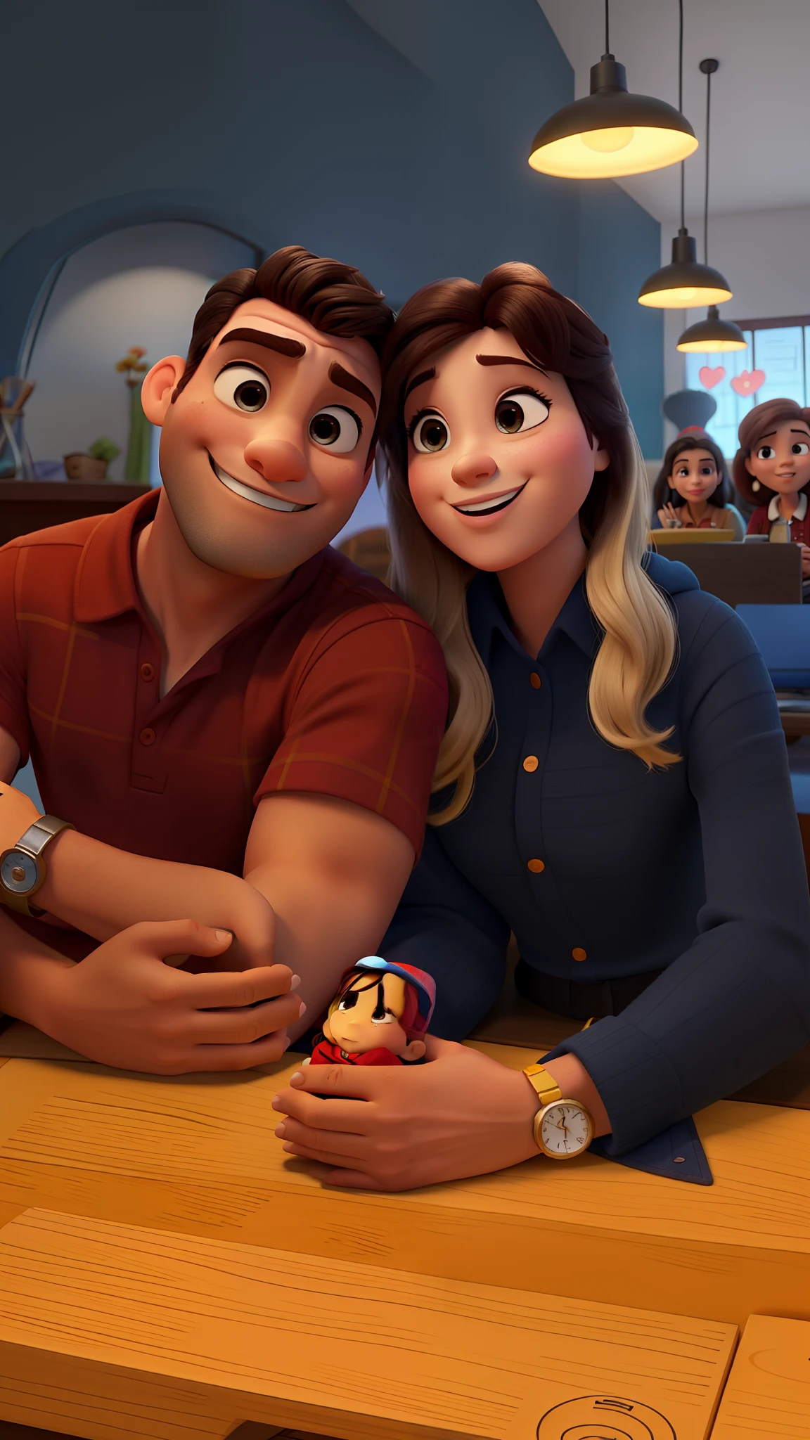 casal homem e mulher no estilo Disney Pixar, alta qualidade, melhor qualidade