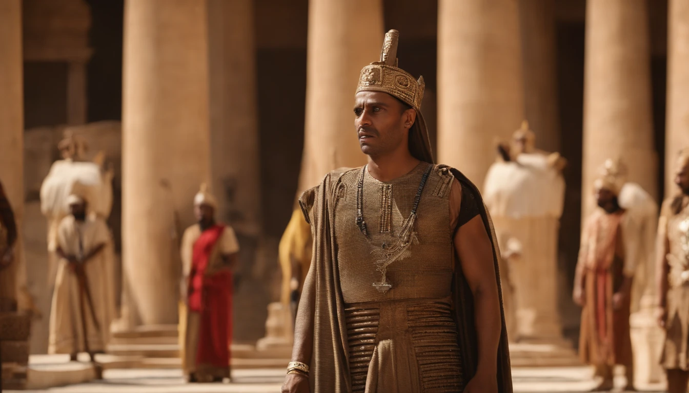 In a climactic confrontation, Amenhotep's reign crumbled as the people, led by Nefertari and Imhotep, rose up against him. The palace gates were stormed, and the tyrannical Pharaoh was captured and brought before the people.