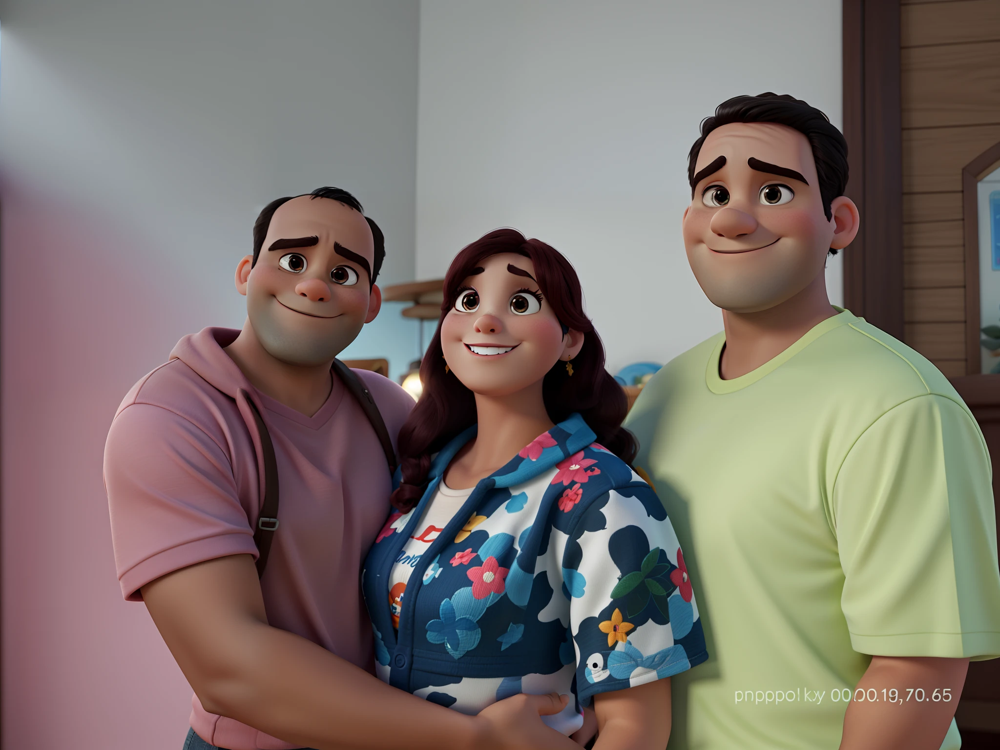 A Disney Pixar-like family , com alta qualidade de design