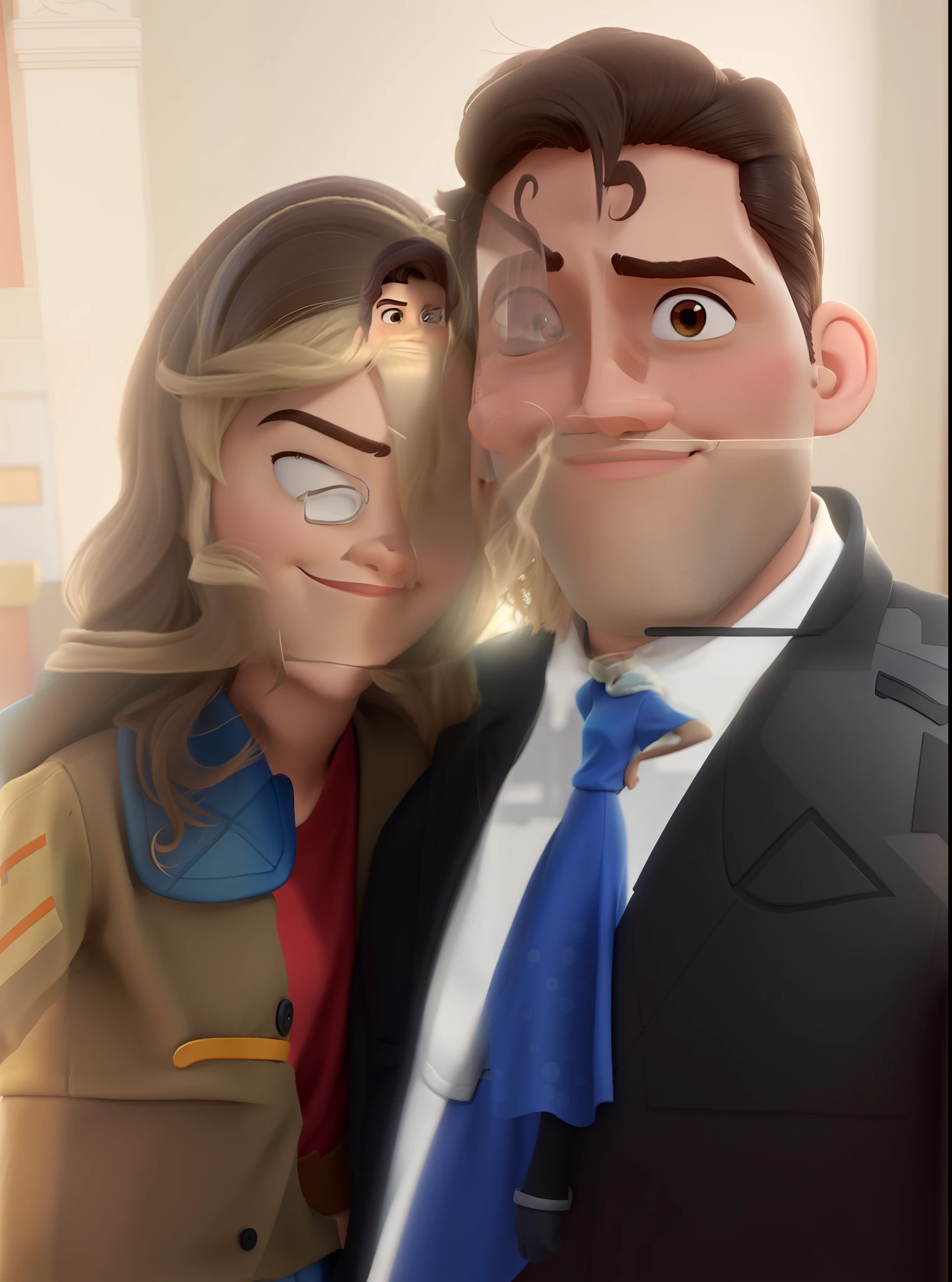 casal homem e mulher no estilo Disney Pixar, alta qualidade, melhor qualidade