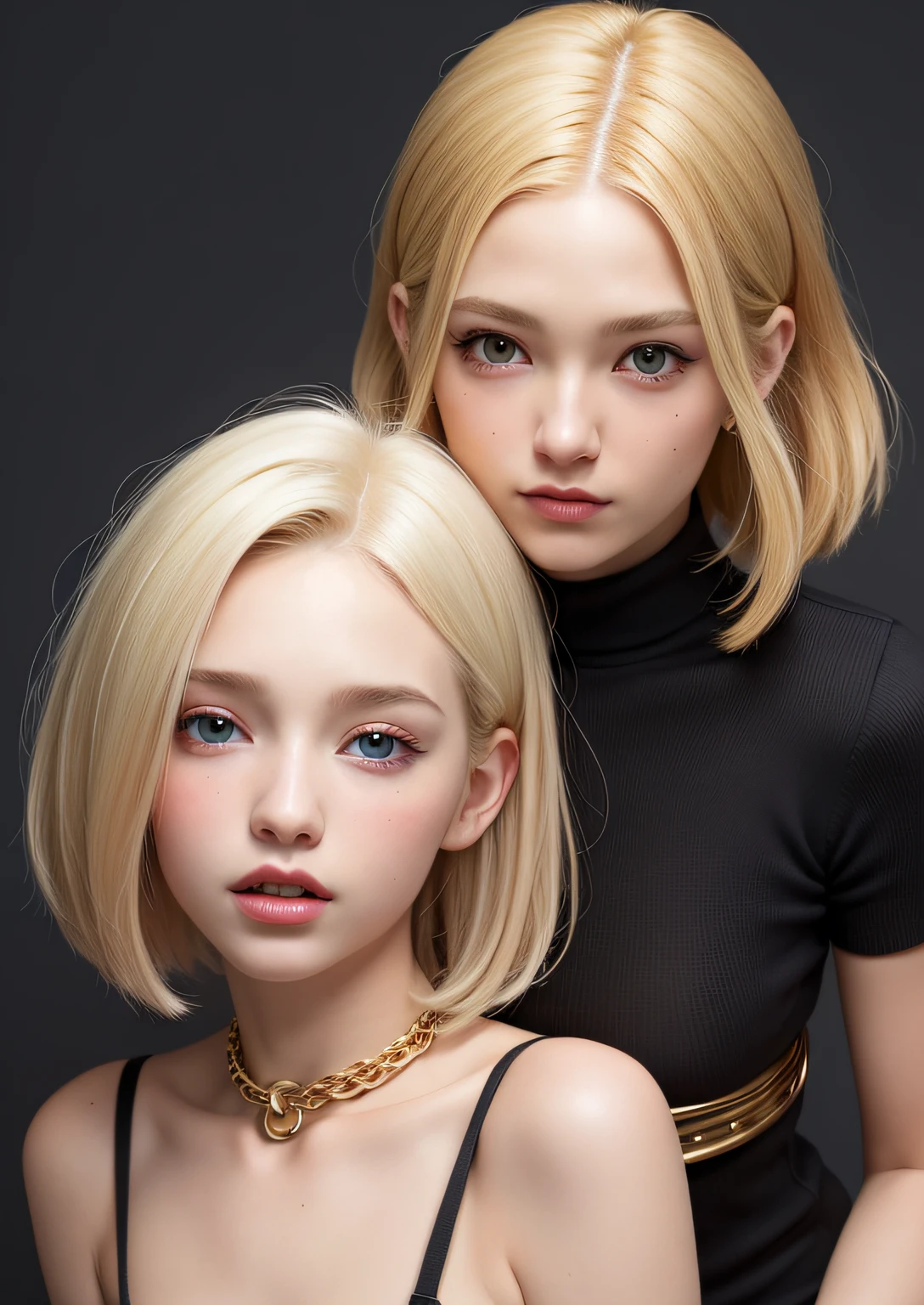 ntimate Wear, esclavo, cuello, cadenas, encadenado, BDSM, servidumbre, llanto, adolescente, tetas perfectas, ahorcamiento, hermosa, ojos hermosos, girlish, adolescente, lug, Androide 18, dragon ball, rubia, blond, short hair