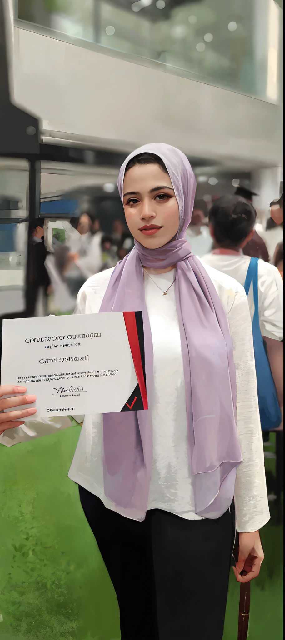 A veiled woman testifies in a crowd, post graduate, Sarah Ali, Graduation Photo, Student, High Quality Loading, drawing, l, Portrait of a young woman, Semi-realism, 2. Cigarette bypass, 2 0 1 9, 2019, Added details