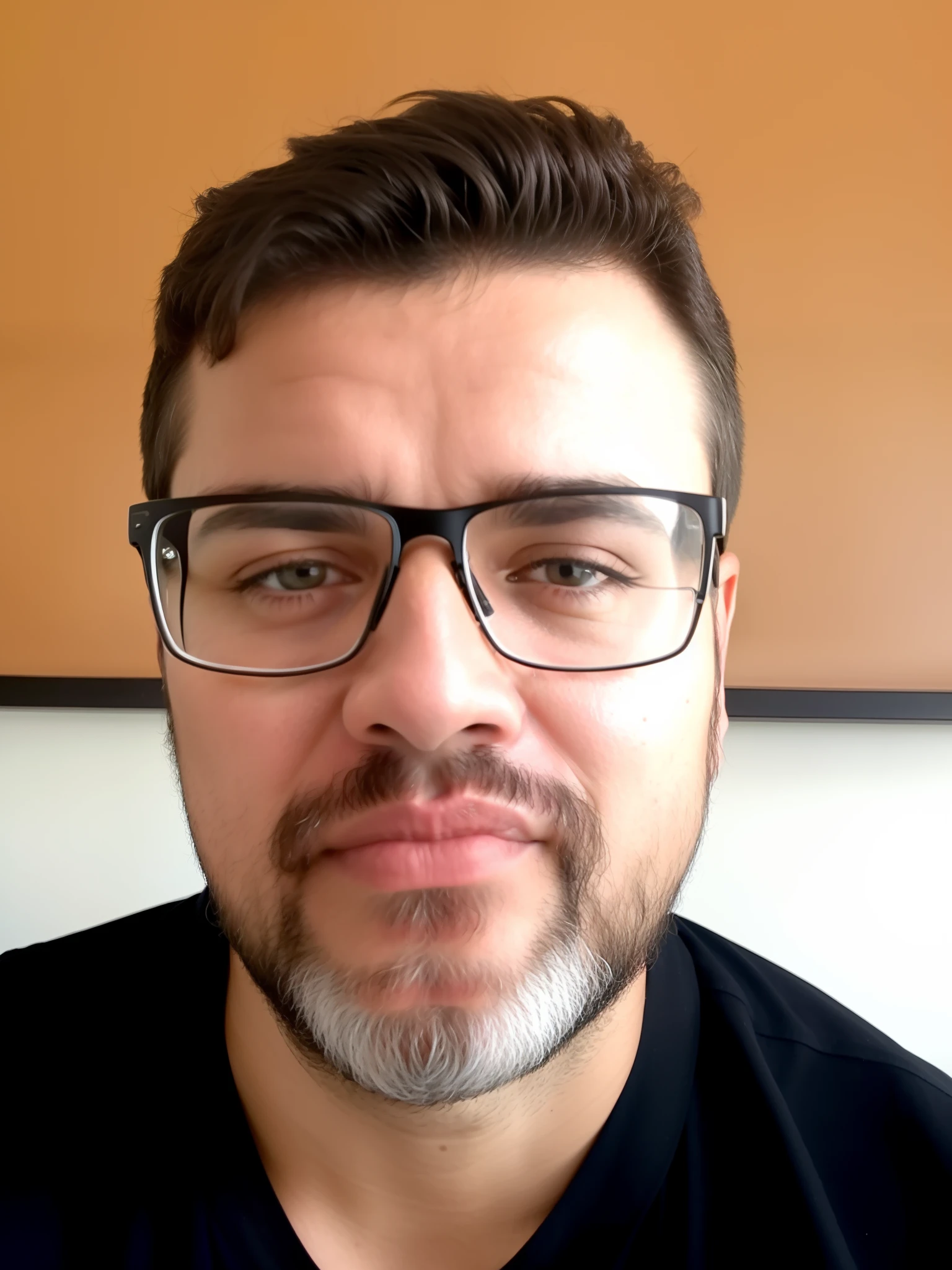 there is a man with glasses and a beard wearing a black shirt, david rios ferreira, gui guimaraes, icaro carvalho, ignacio fernandez rios, staring directly at camera, staring directly at camera, Looking directly at the camera, looks directly at camera, angry looking at camera, ignacio fernandez rios, Carmelo Blandino