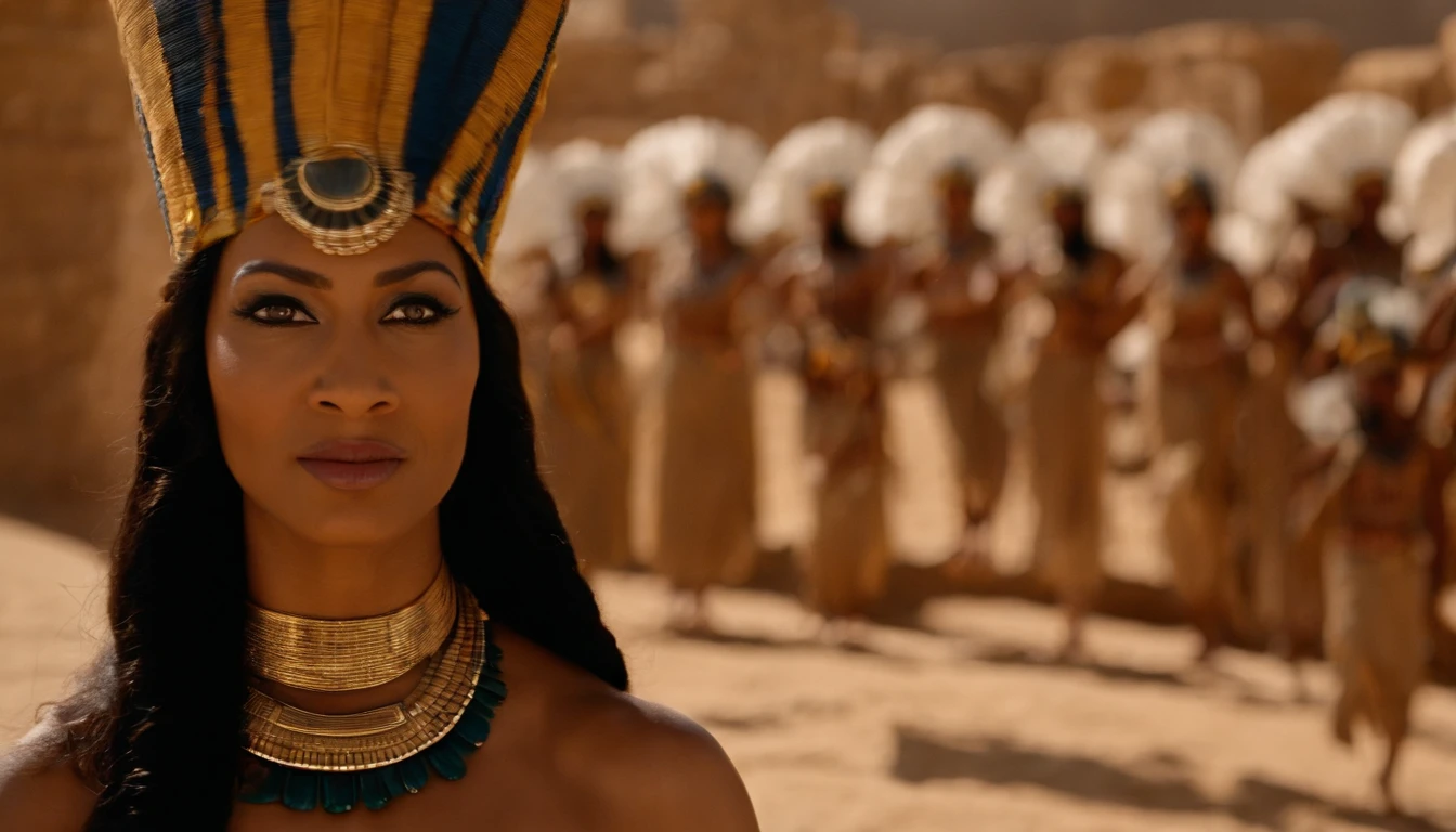 The festival was a spectacle like no other, with music, dance, and feasting that lasted for days. Nefertari, radiant in her beauty, took the stage and began to speak. She told stories of the suffering endured by the people under Amenhotep's rule, of families torn apart, and of lives lost to his insatiable thirst for power.