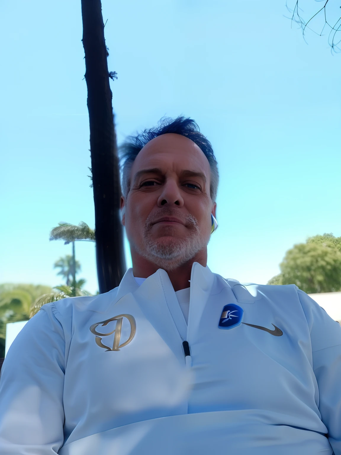 blue skies, sol brilhando, homem sentado, Hawk in the sky