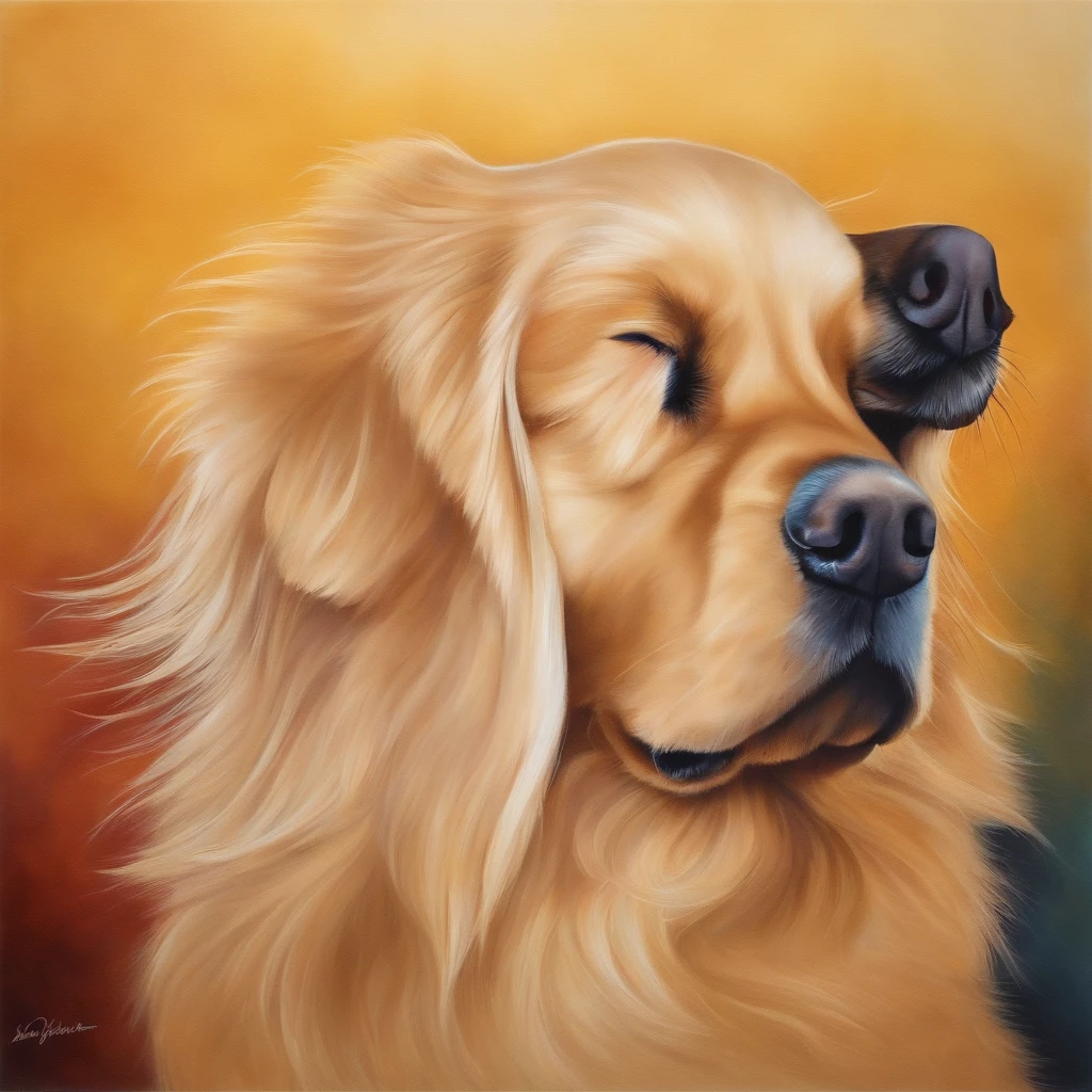 femme Blonde,cheveux lisse et soyeux tenant un chiot golden retriever