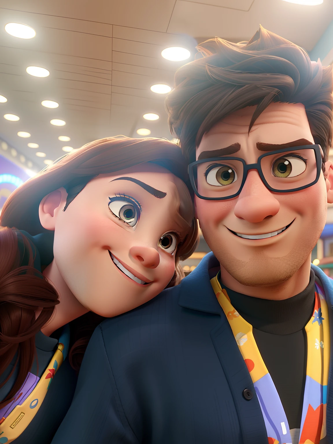 A Man and a Woman Standing Disney Pixar Style,
alta qualidade, melhor qualidade