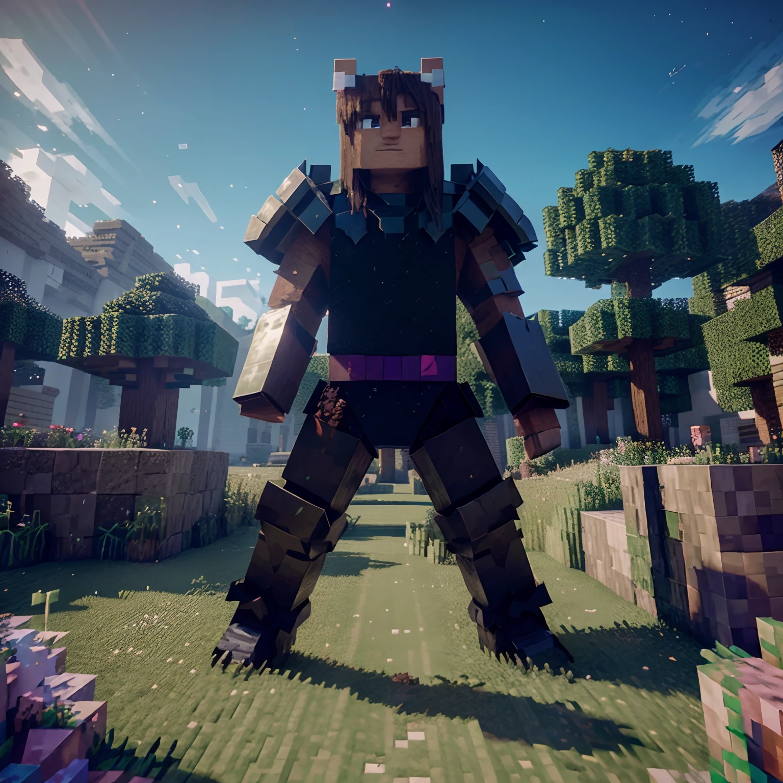Minecraft, (minecraft stave, wearing nethrite armor, catch nethrite swrd), dragon, Weather boss, 4k, ultra realstic, Fancy, colourful,