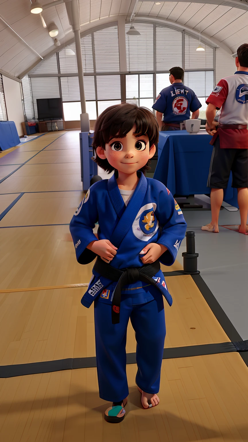 A 7--old a gi in a jiu jitsu championship
