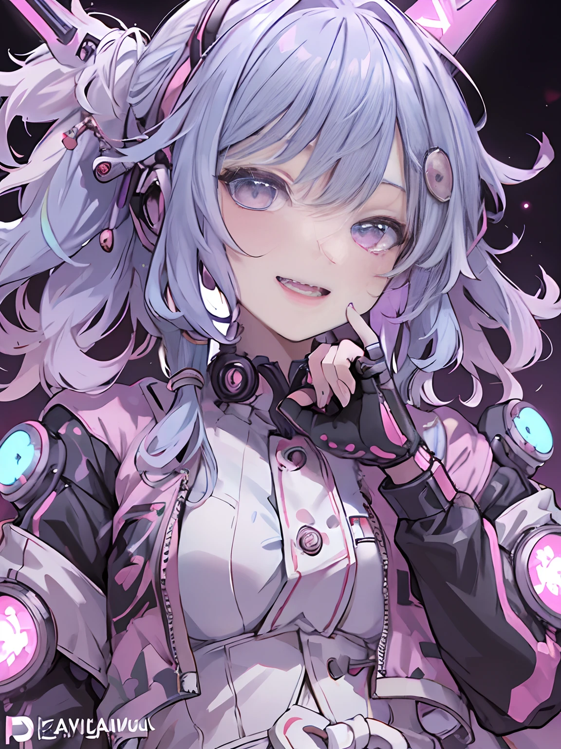 Anime masterpiece, best quality, (((laughing teenaged cyberpunk girl ((wearing detailed Harajuku tech jacket)) posing for portrait))), (((Harajuku cyberpunk clothing)))), (bold colors and patterns), eye-catching accessories, trendy and innovative hairstyle))), ((insane detail)), dazzling Cyberpunk cityscape, skyscrapers, glowing neon signs, (LED lights), anime illustration, detailed skin texture, detailed cloth texture, beautiful detailed face, intricate details, ultra detailed, cinematic lighting, strong contrast, colorful.