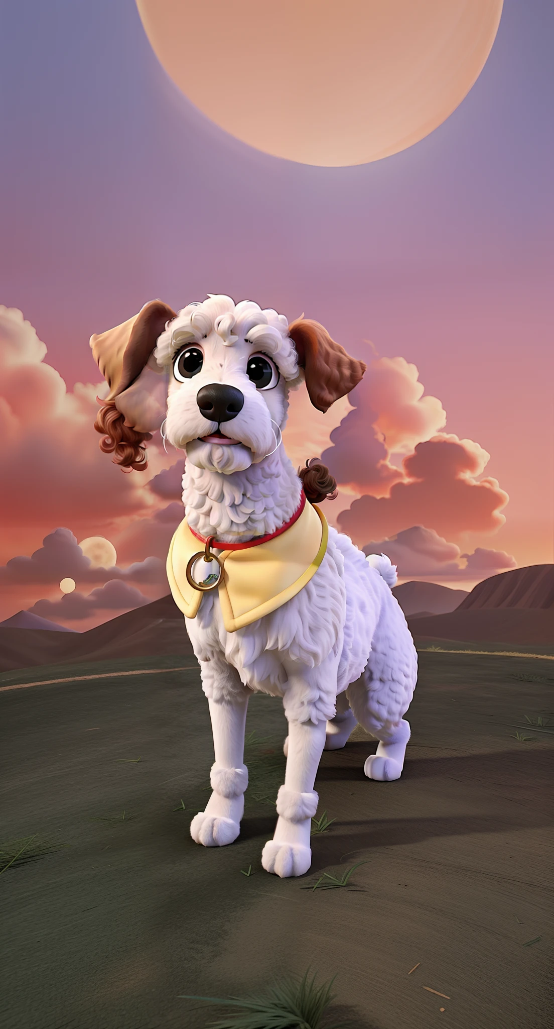 Male Poodle Dog, branco e sem pelo. Alta qualidade